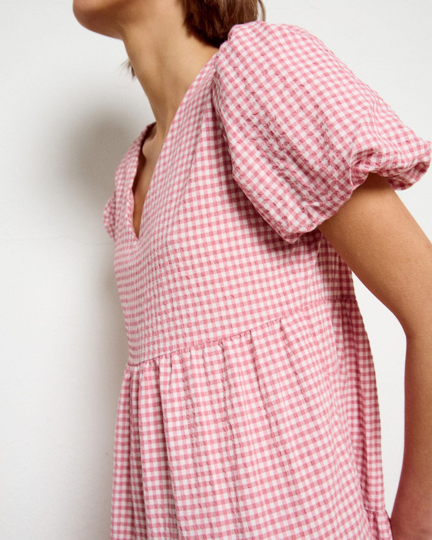 Vestido Comprido com Cortes Rosa