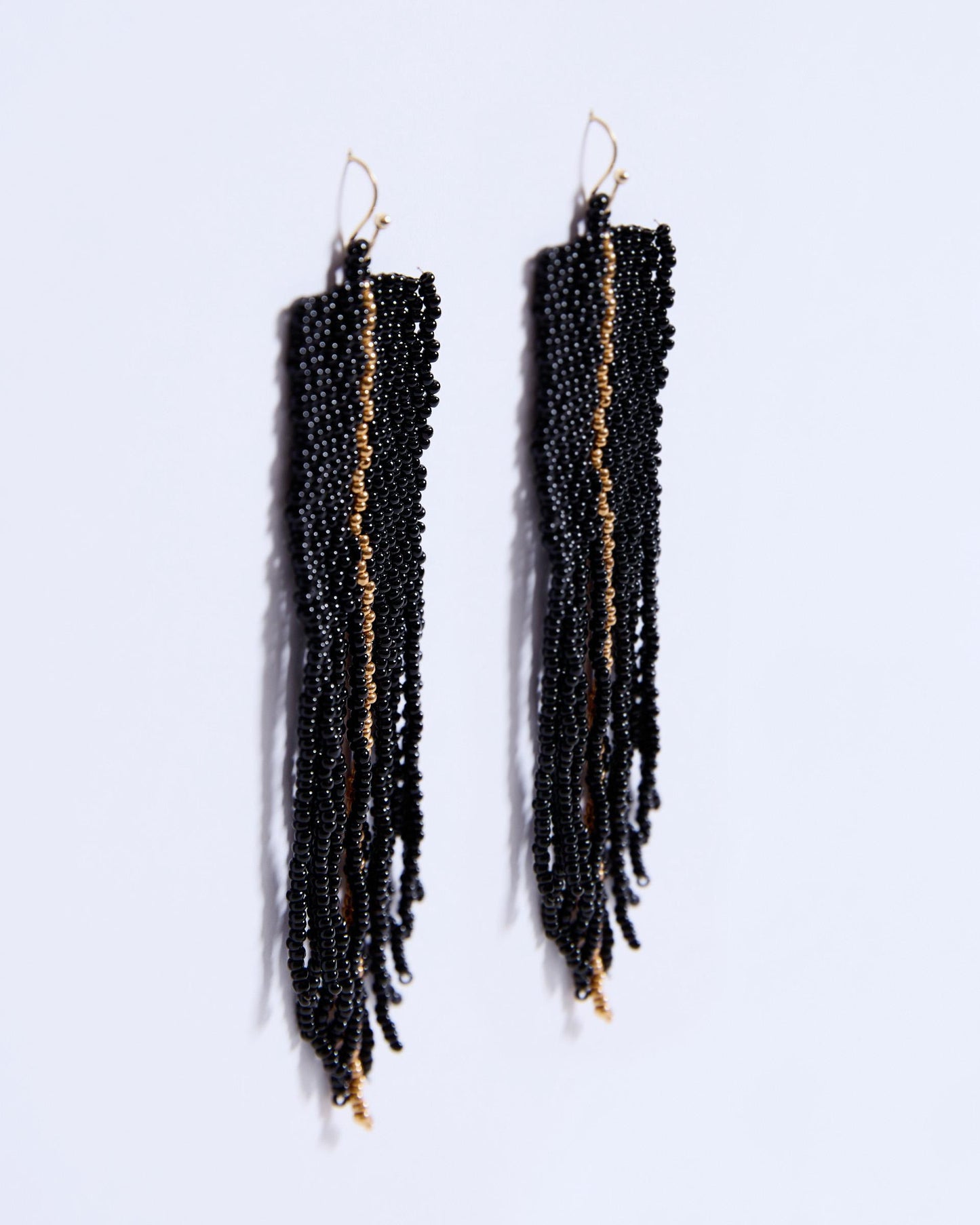 Black Ethnic Rectangular Earrings