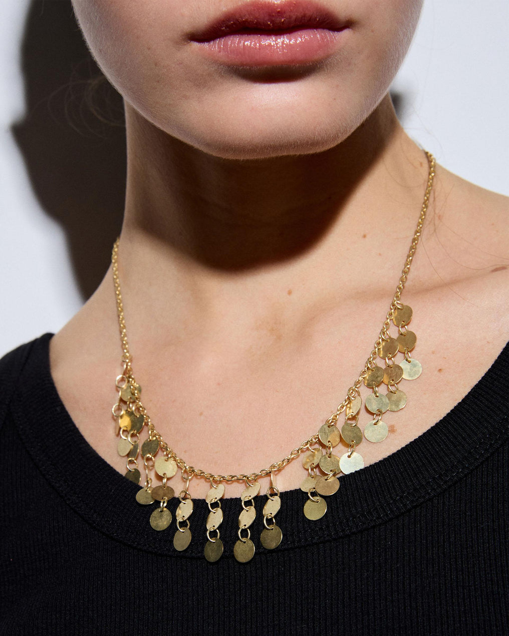 Collar Cascada Círculos Oro
