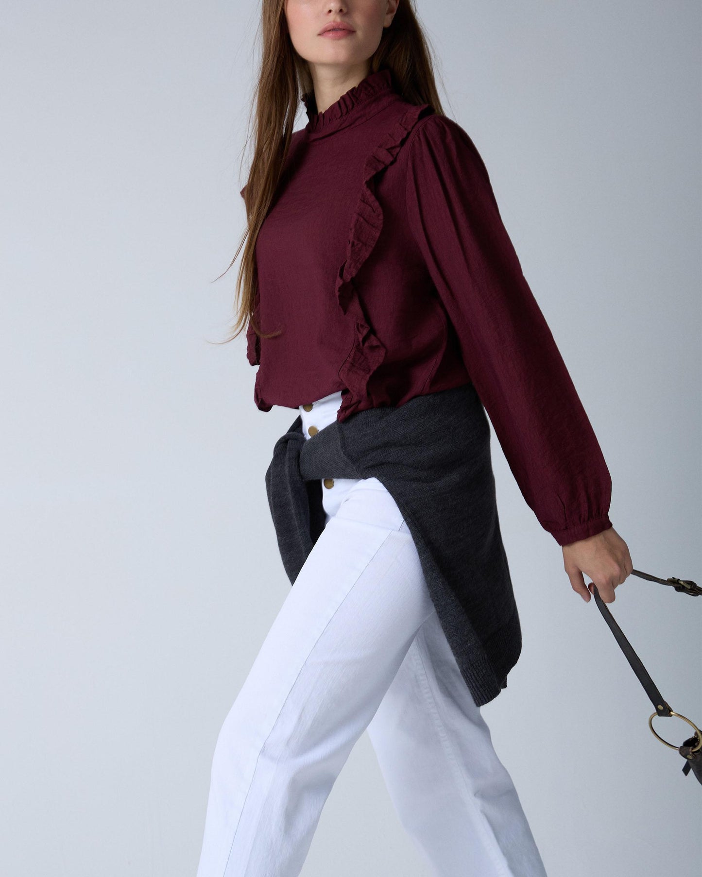 High Waist Jeans with Pockets in White