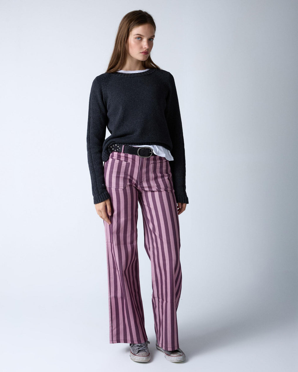 Pantalón Rayas Bicolor Rosa