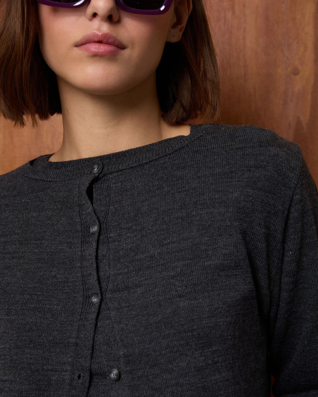 Casaco de malha fina antracite