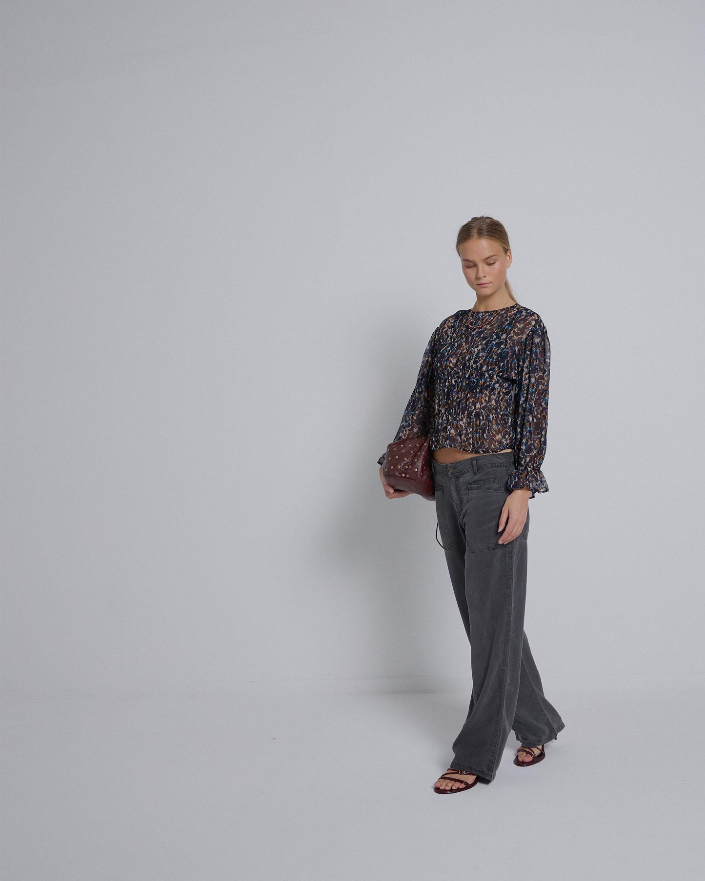 Pantalón Tencel Bolsillos Gris