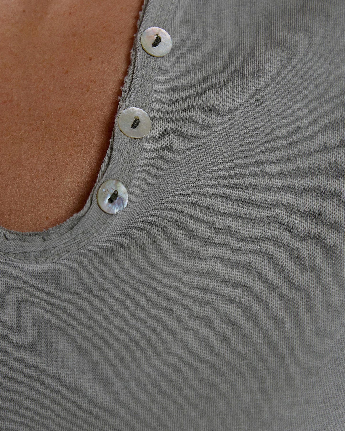 Dark Green Button-Down Long-Sleeved T-Shirt