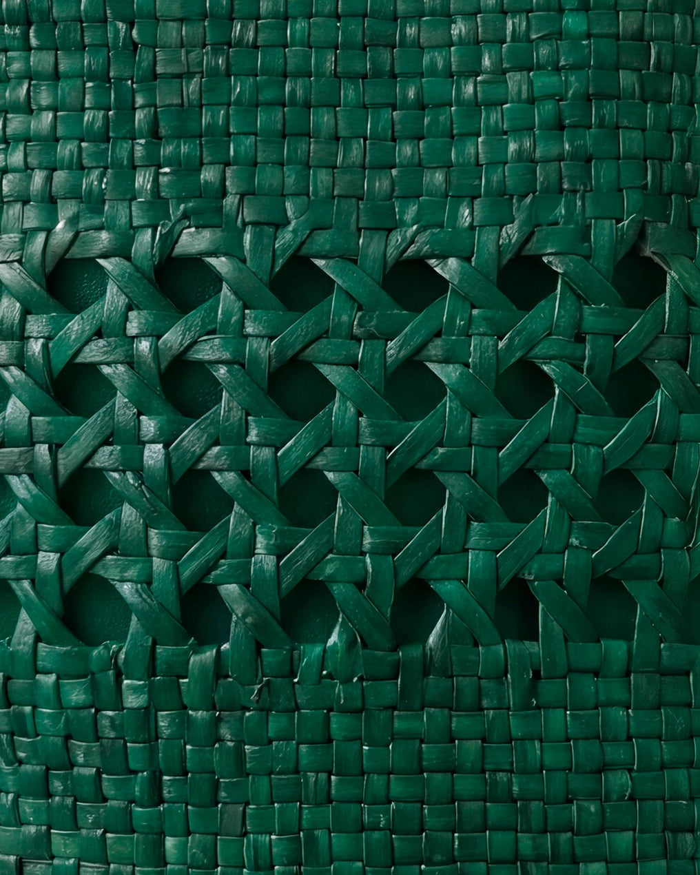 Mala Bucket Pele Entrançada Verde