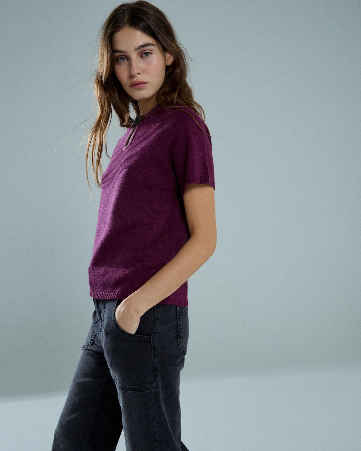 Top Alamar Escote Morado