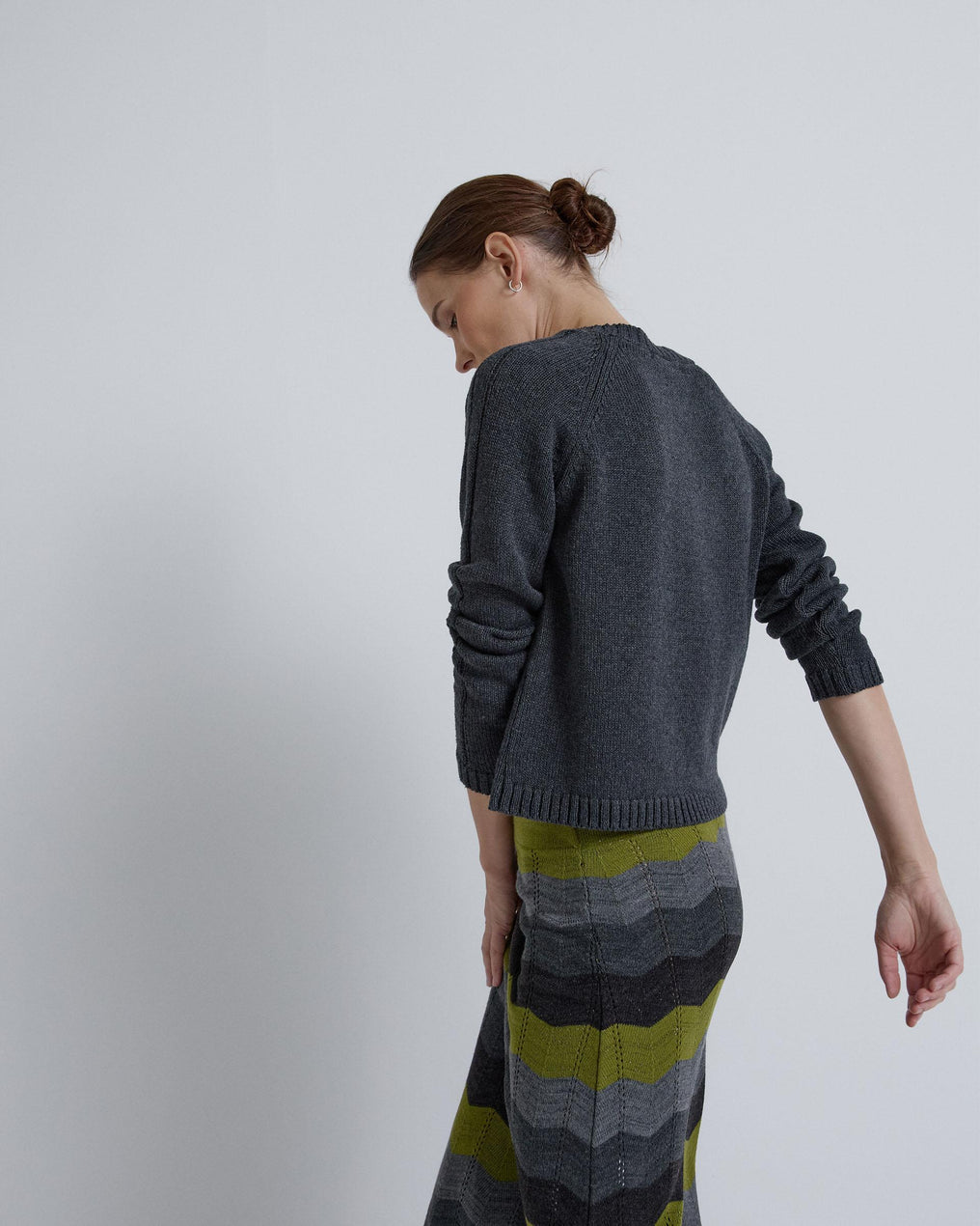 Long Green Zigzag Skirt