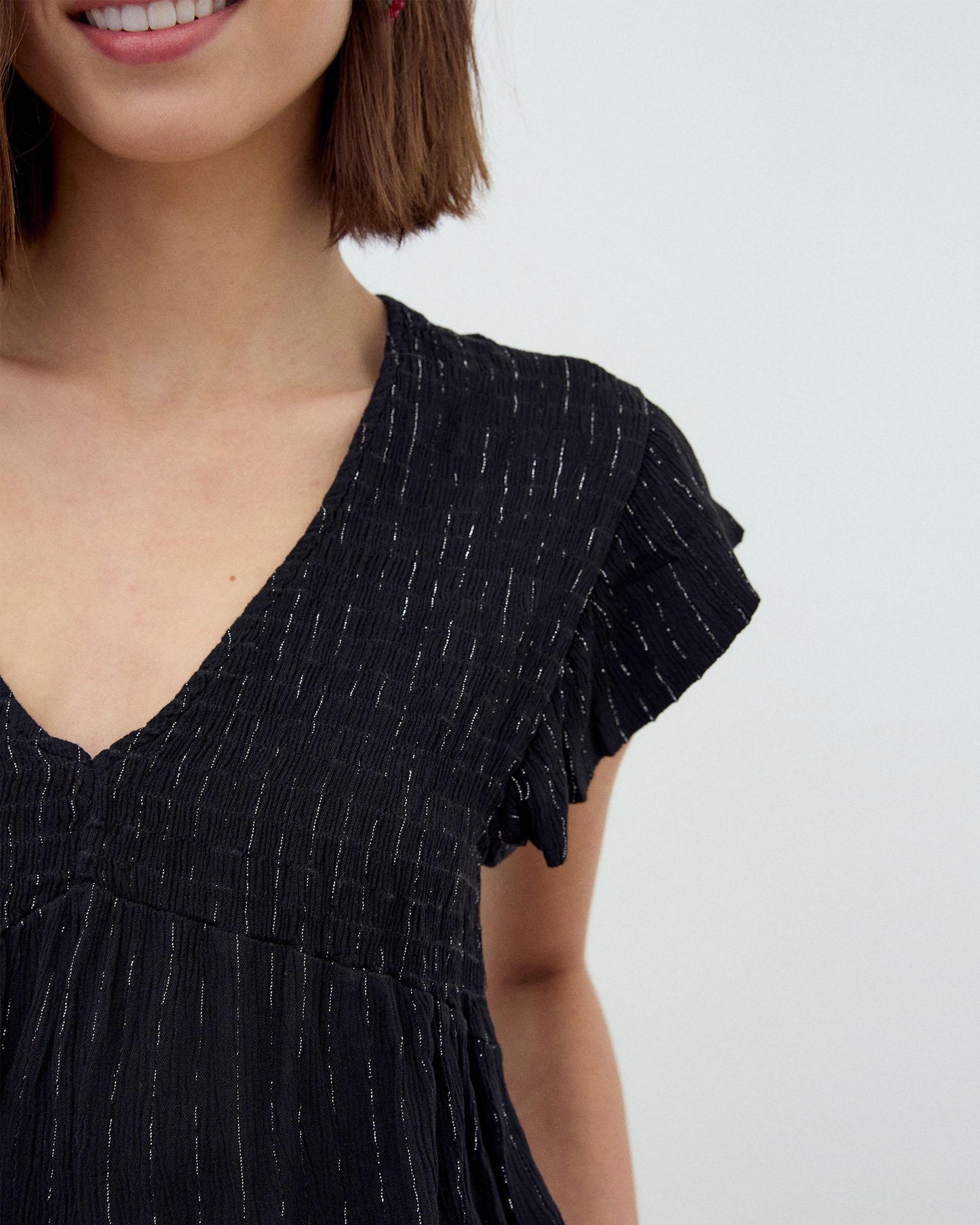 Blusa Gomas Lurex Negro