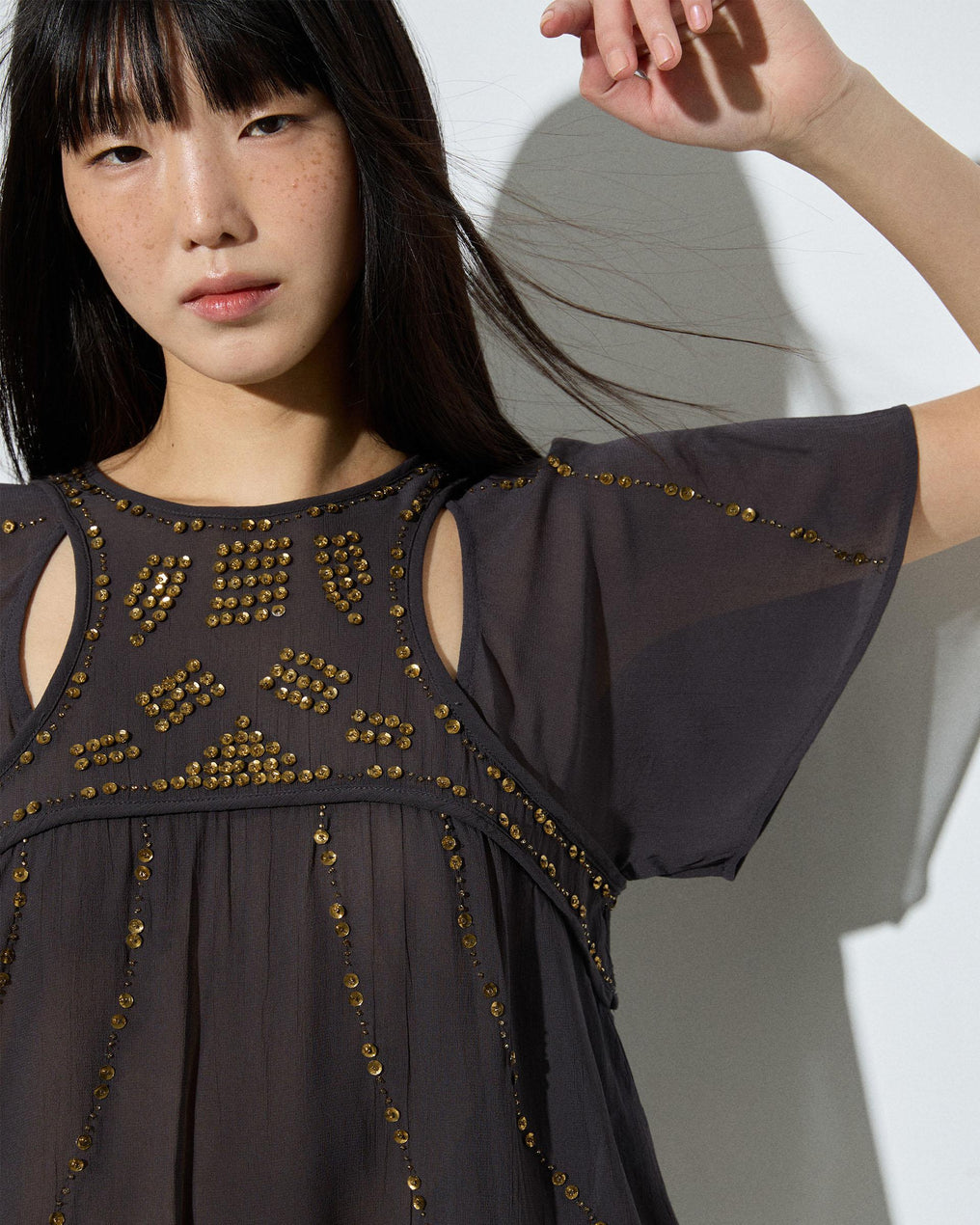 Top Aberturas Lantejoulas Antracite