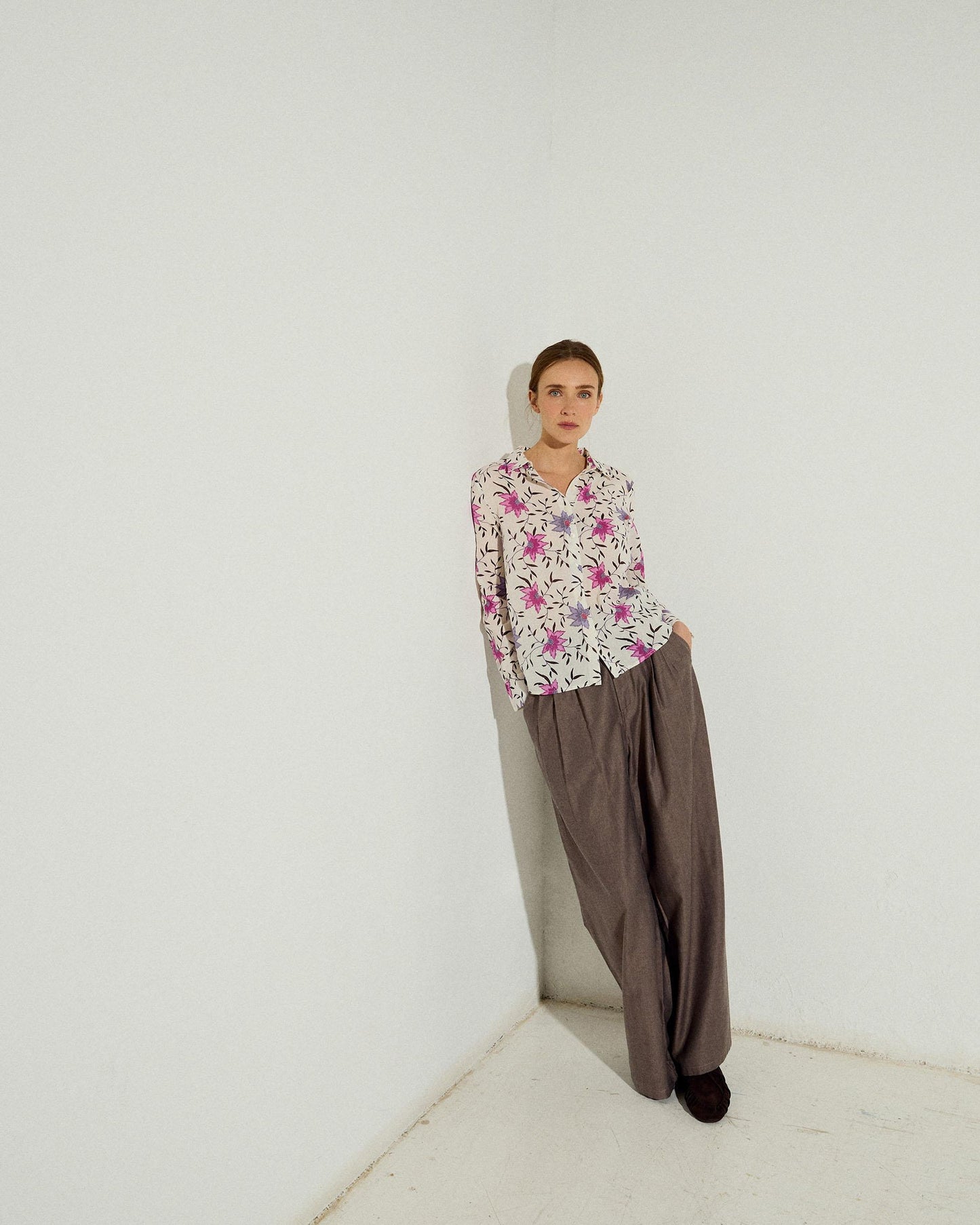 Camisa Estampado Floral Blanca