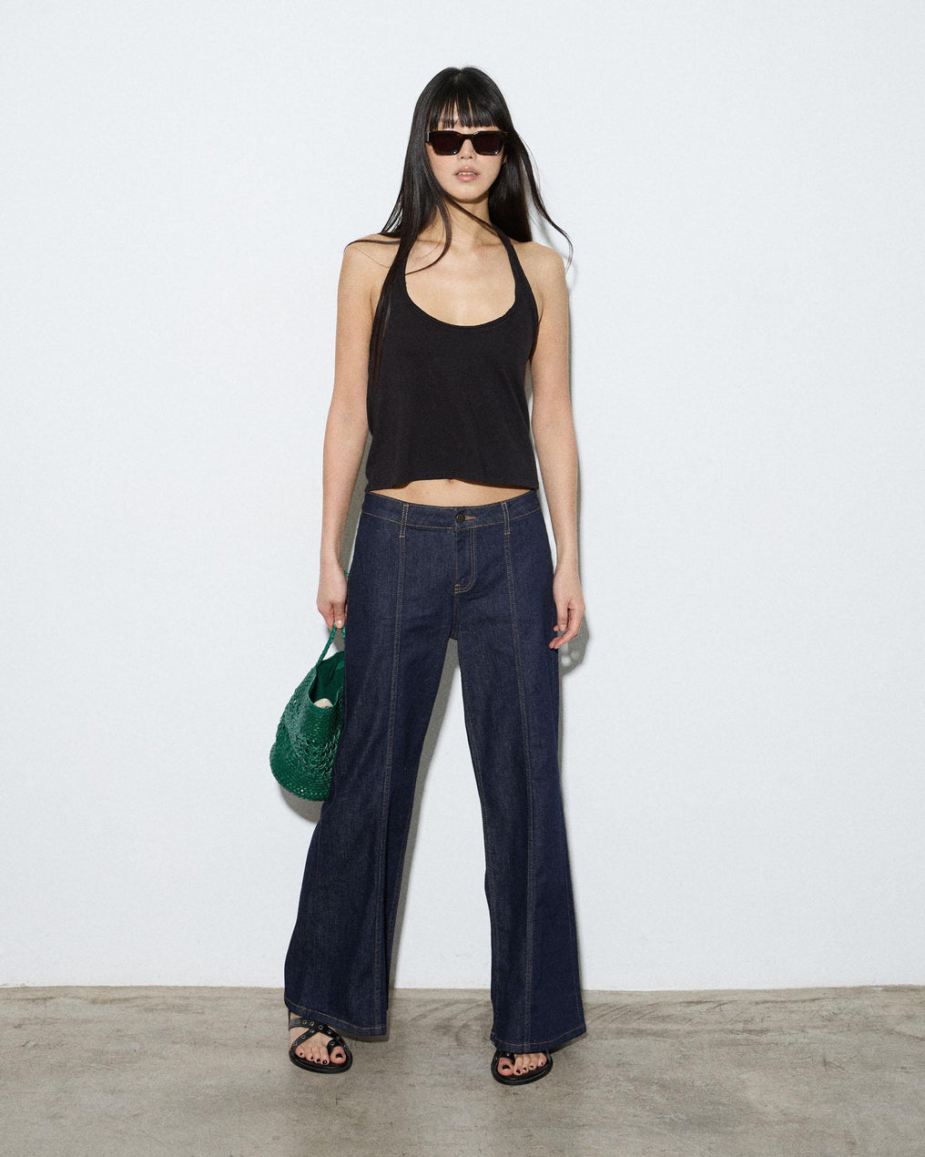 T-shirt Halter Laçada Preto