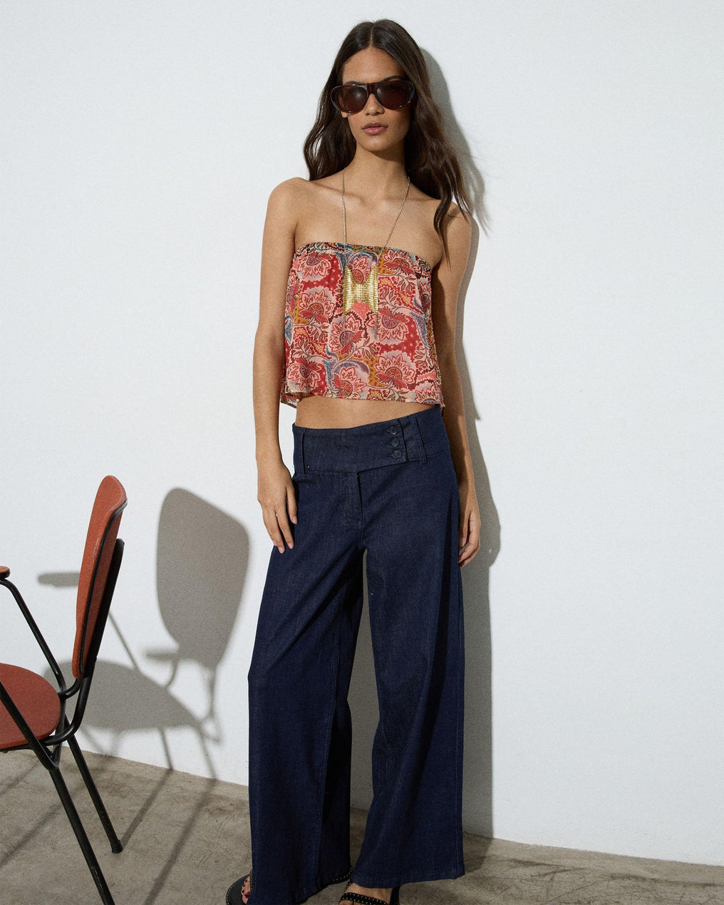 Top Bustier Imprimé Multicolore