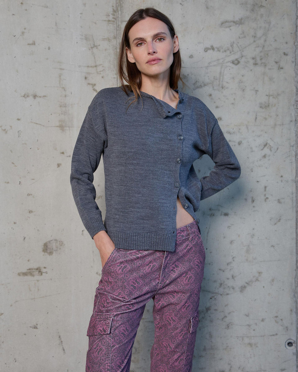 Gray Side Button Jacket