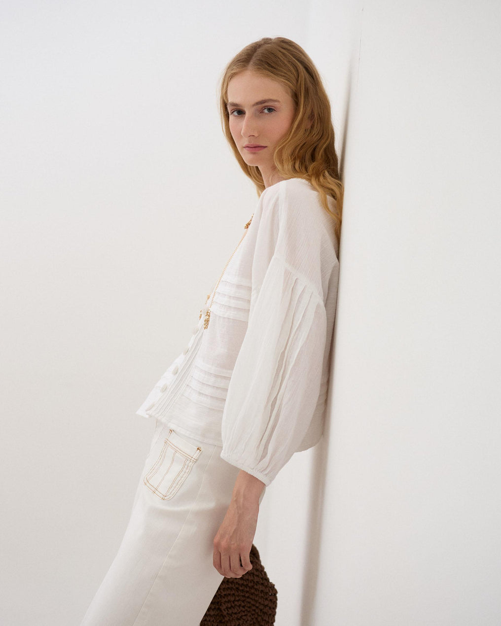 Blusa Pregas Branca