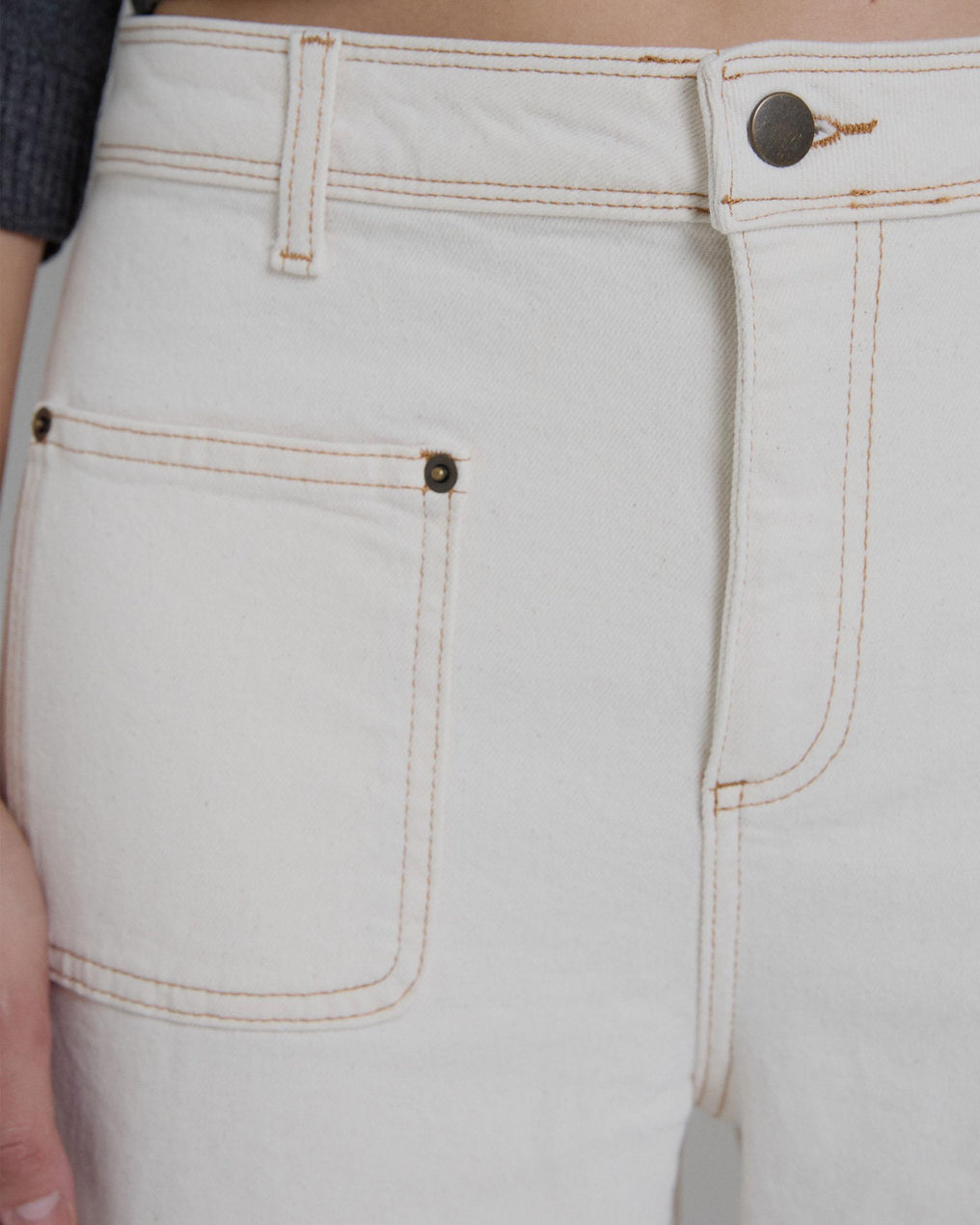 Jeans Tejido Rustico Crudo