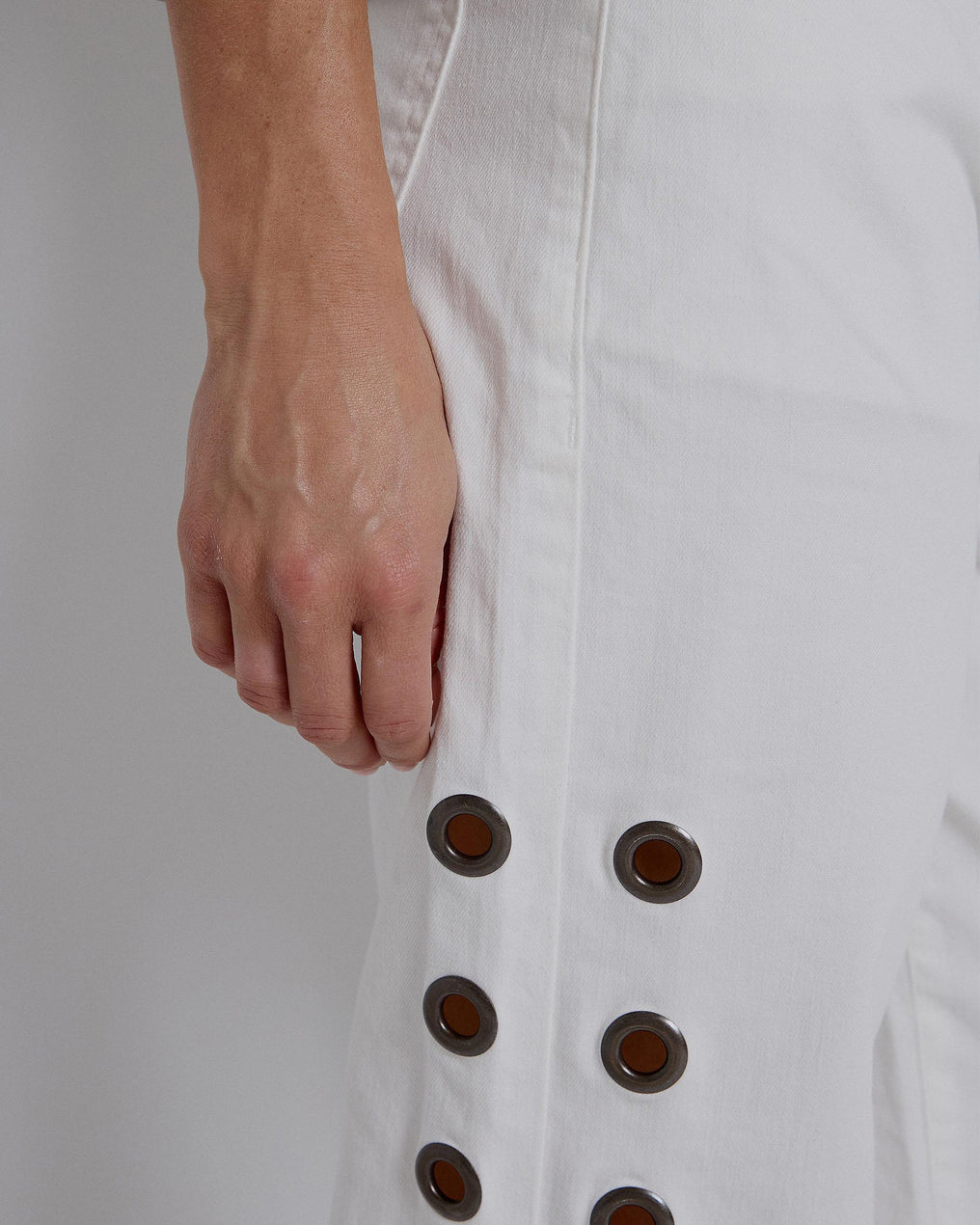 White Side Ring Jeans