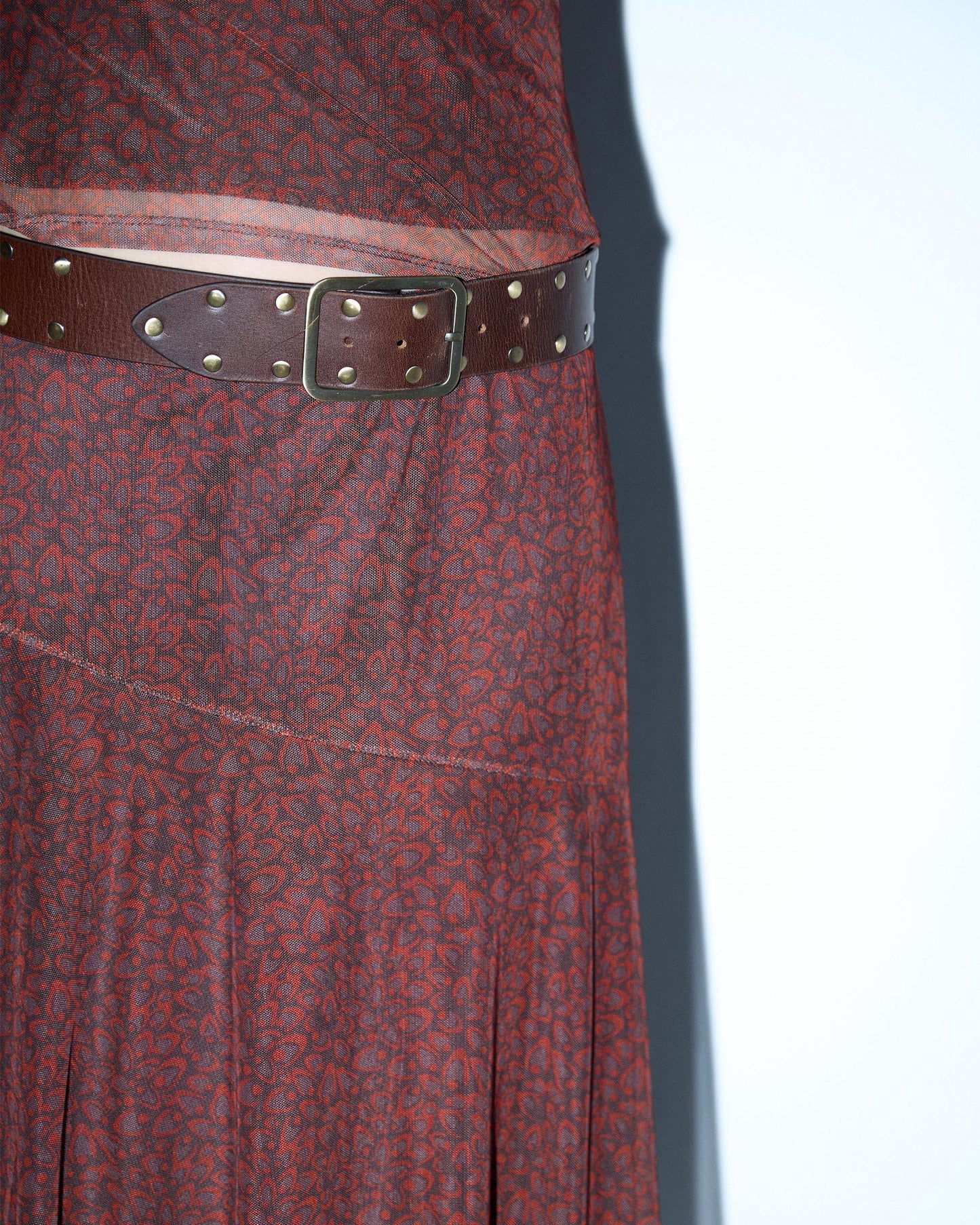 Falda Tul Estampada Marrón