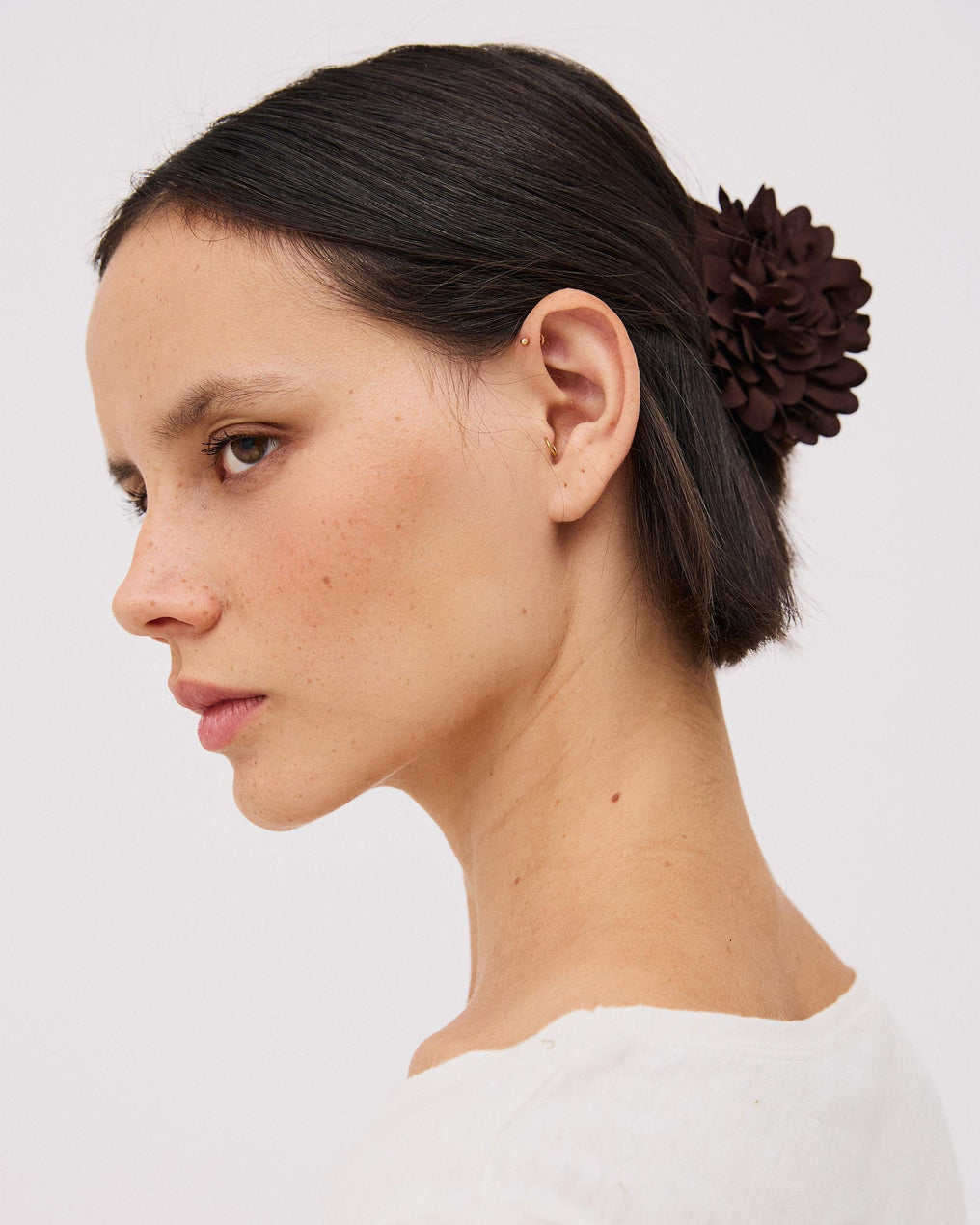 Pinza De Pelo Flor Marrón