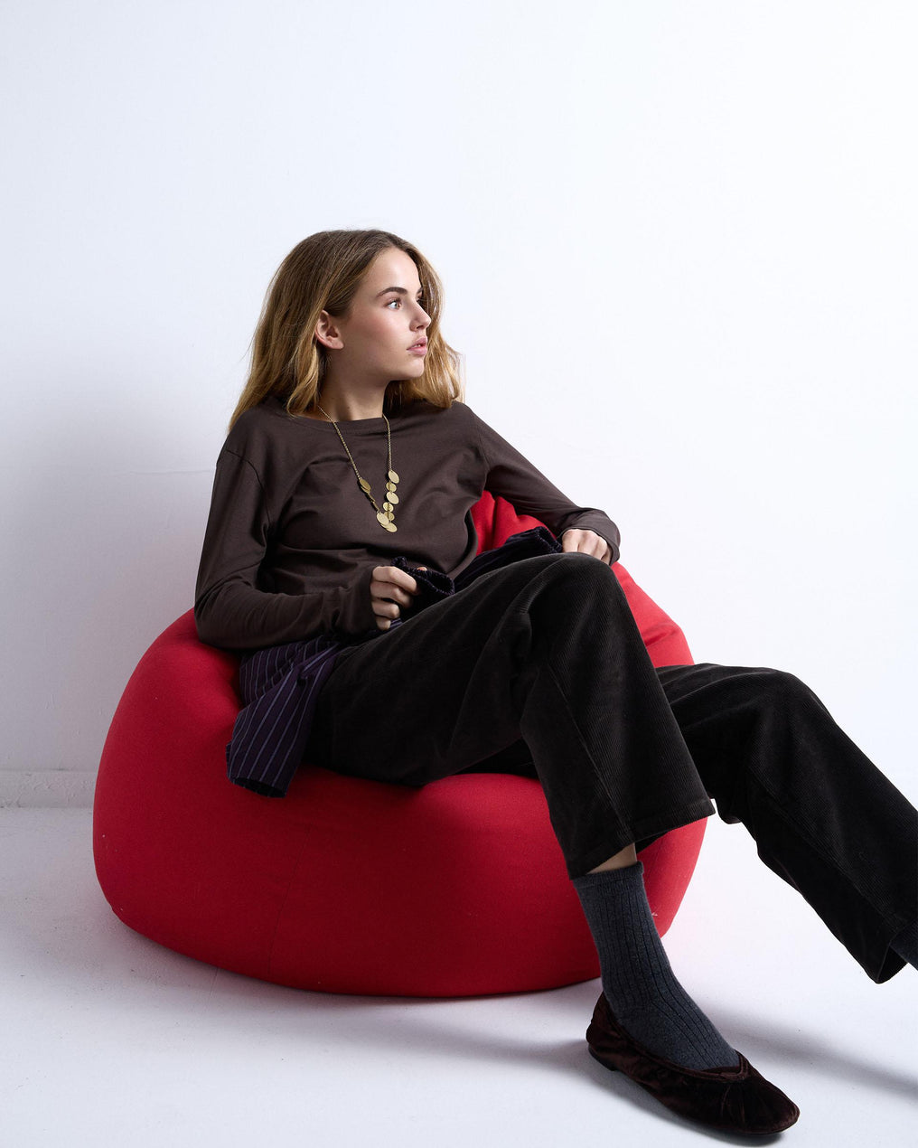 Camiseta Básica Manga Larga Marrón