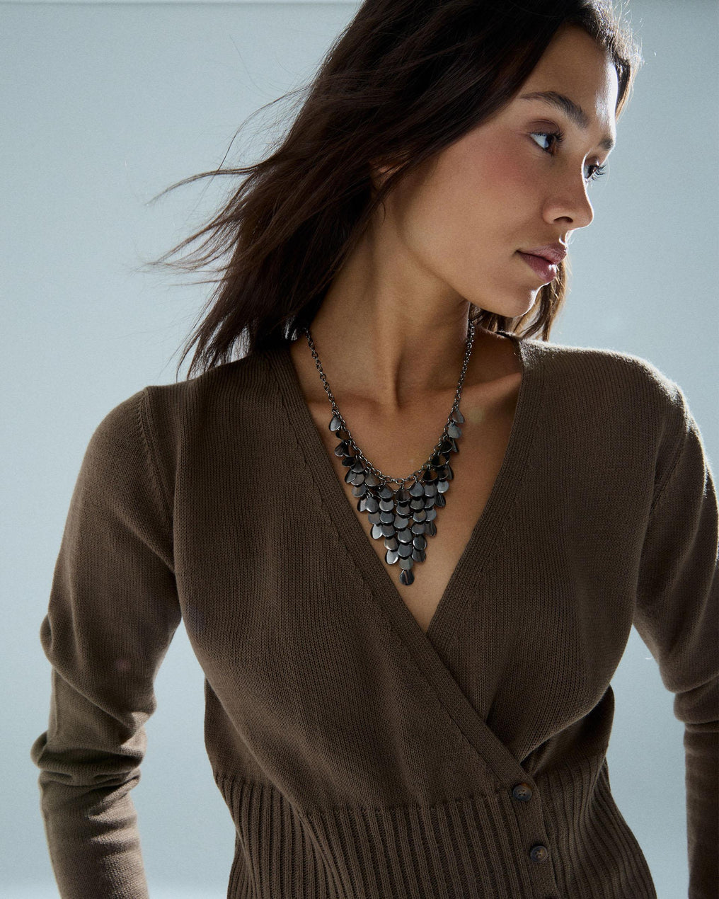 Collar Gotas Malla Negro