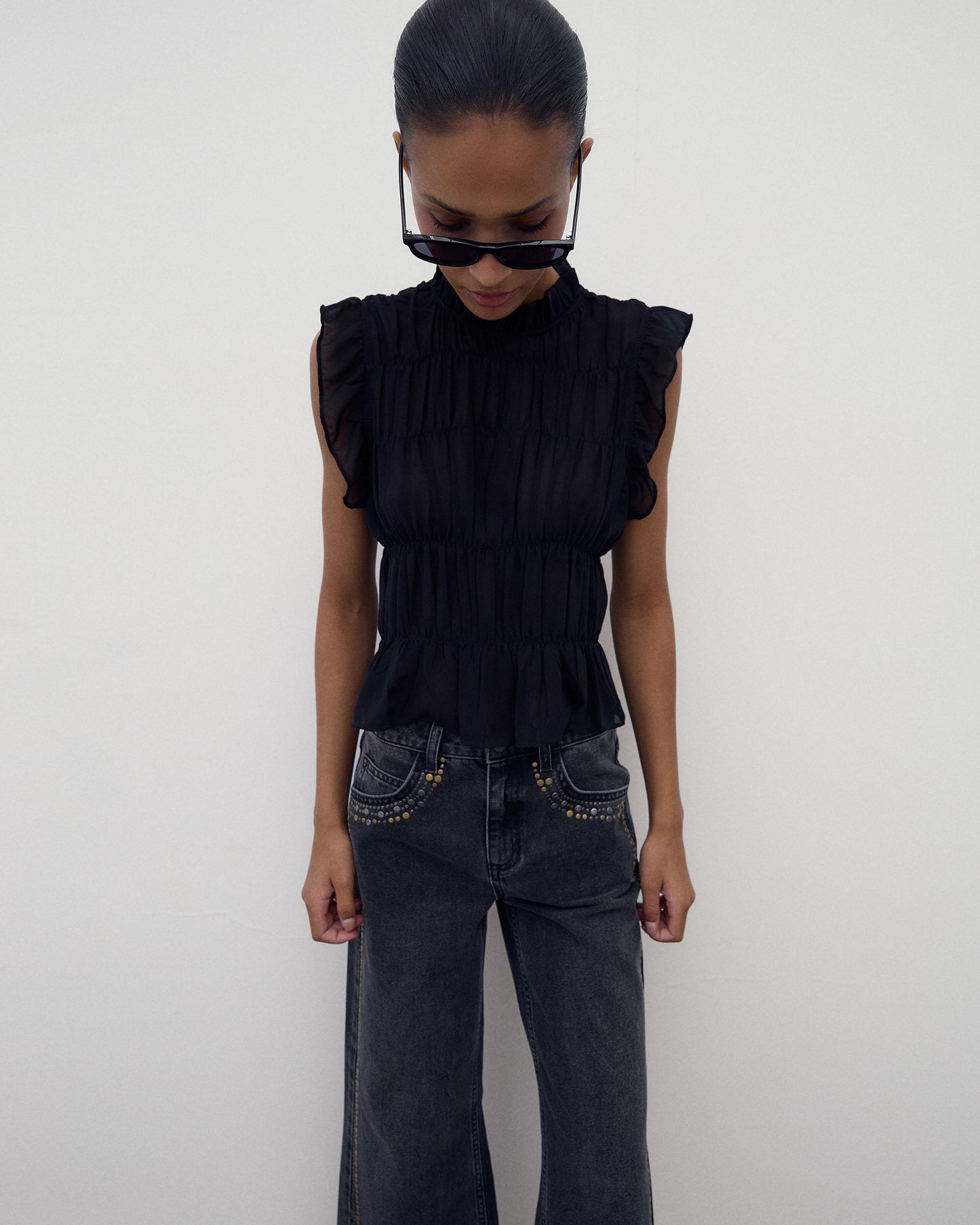 Jeans Tachas Bicolor Antracite