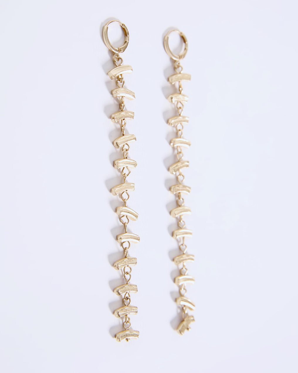 Horizontal Gold Piece Earrings