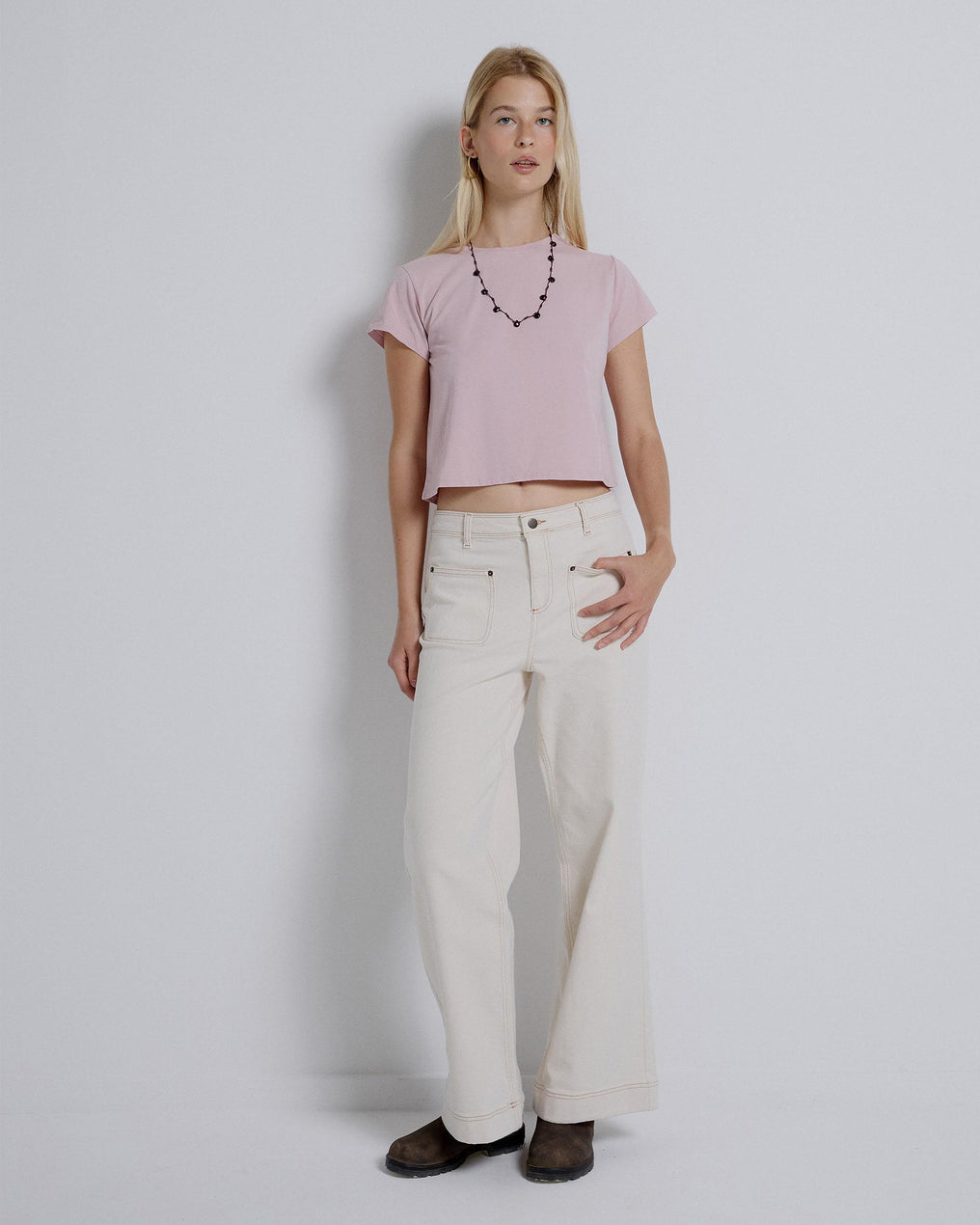 Pink Round Neck T-shirt