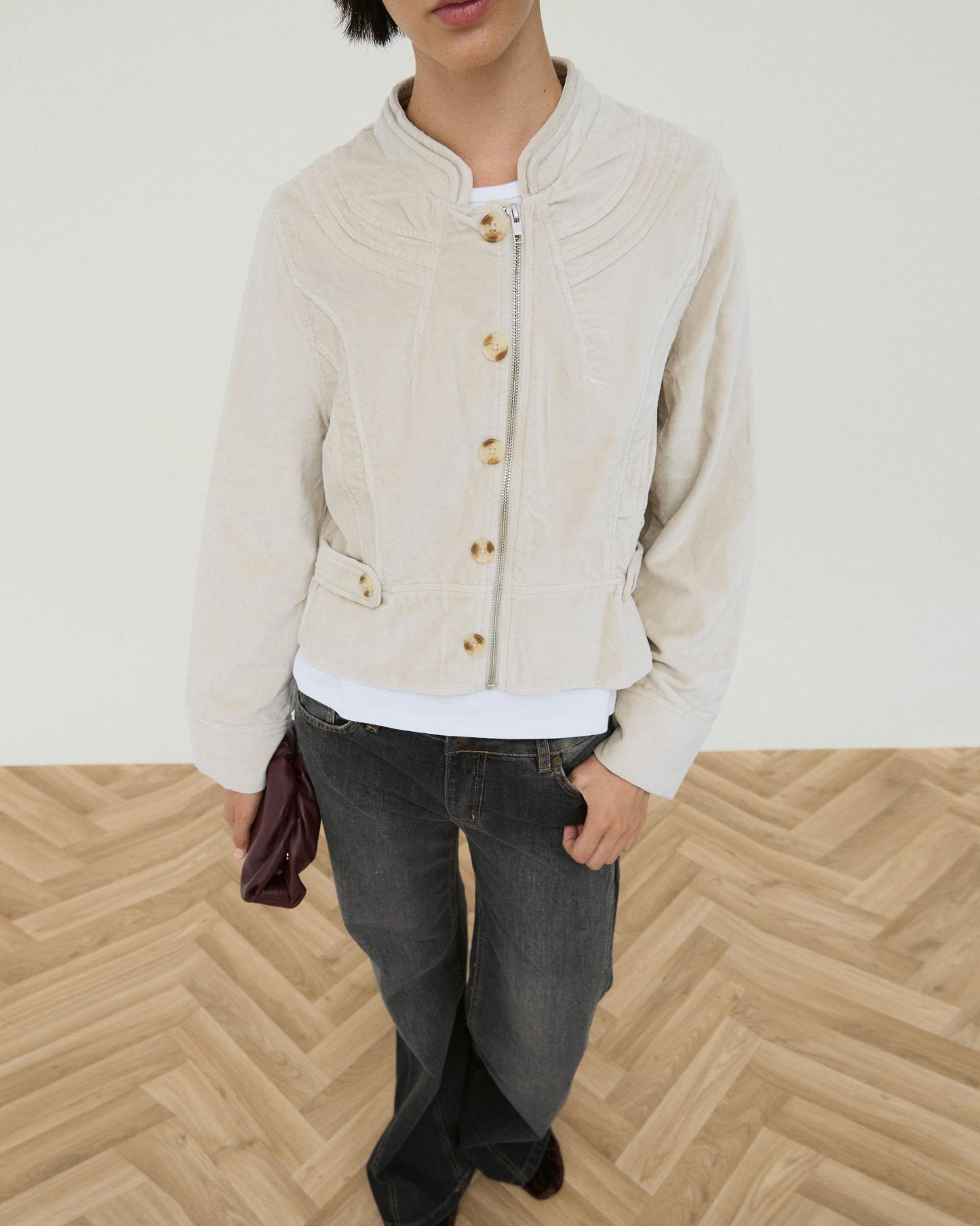 Chaqueta Velvetone Nervios Crudo