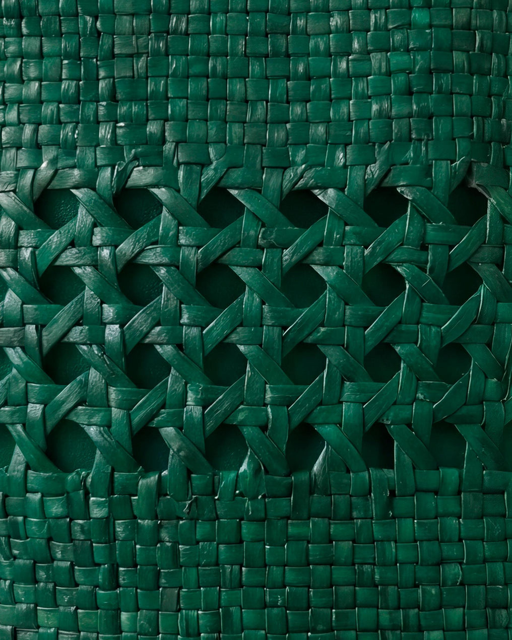 Bolso Bucket Piel Trenzada Verde