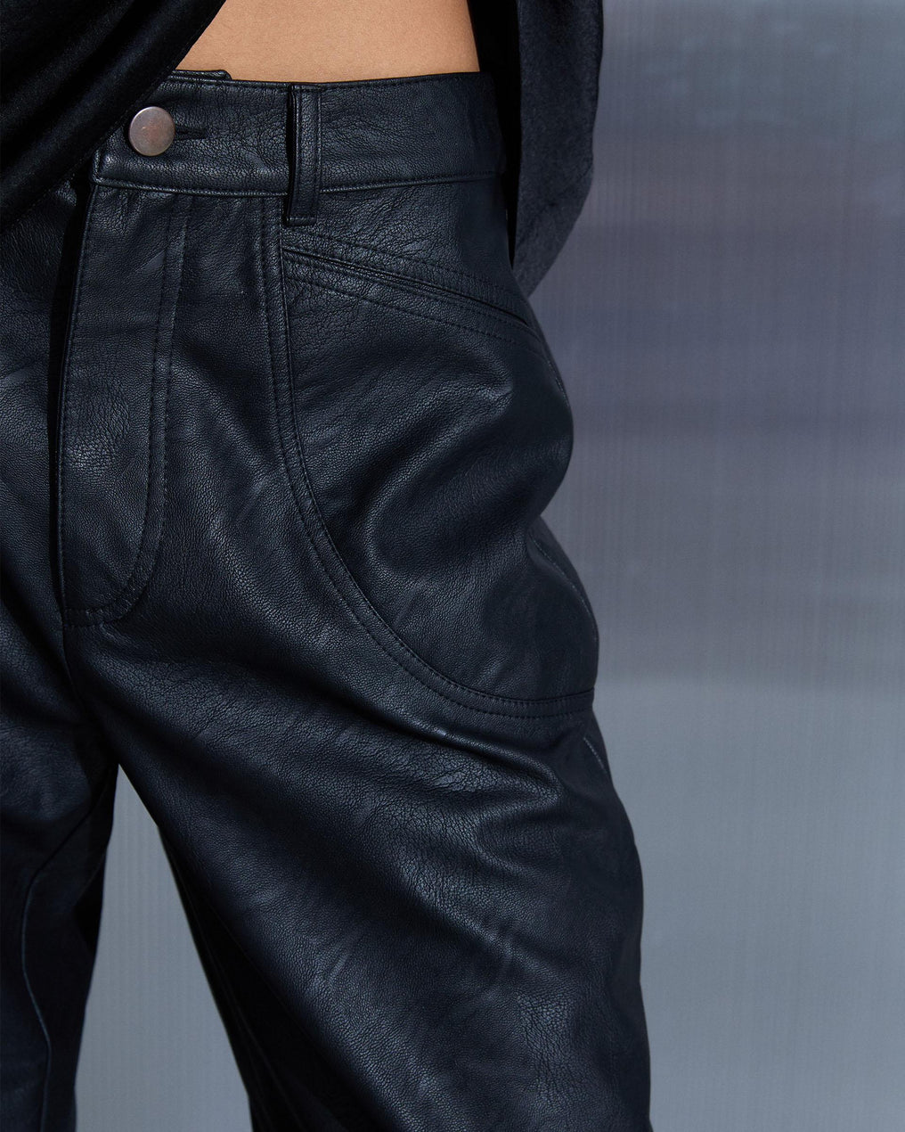 Black Leather Effect Pants