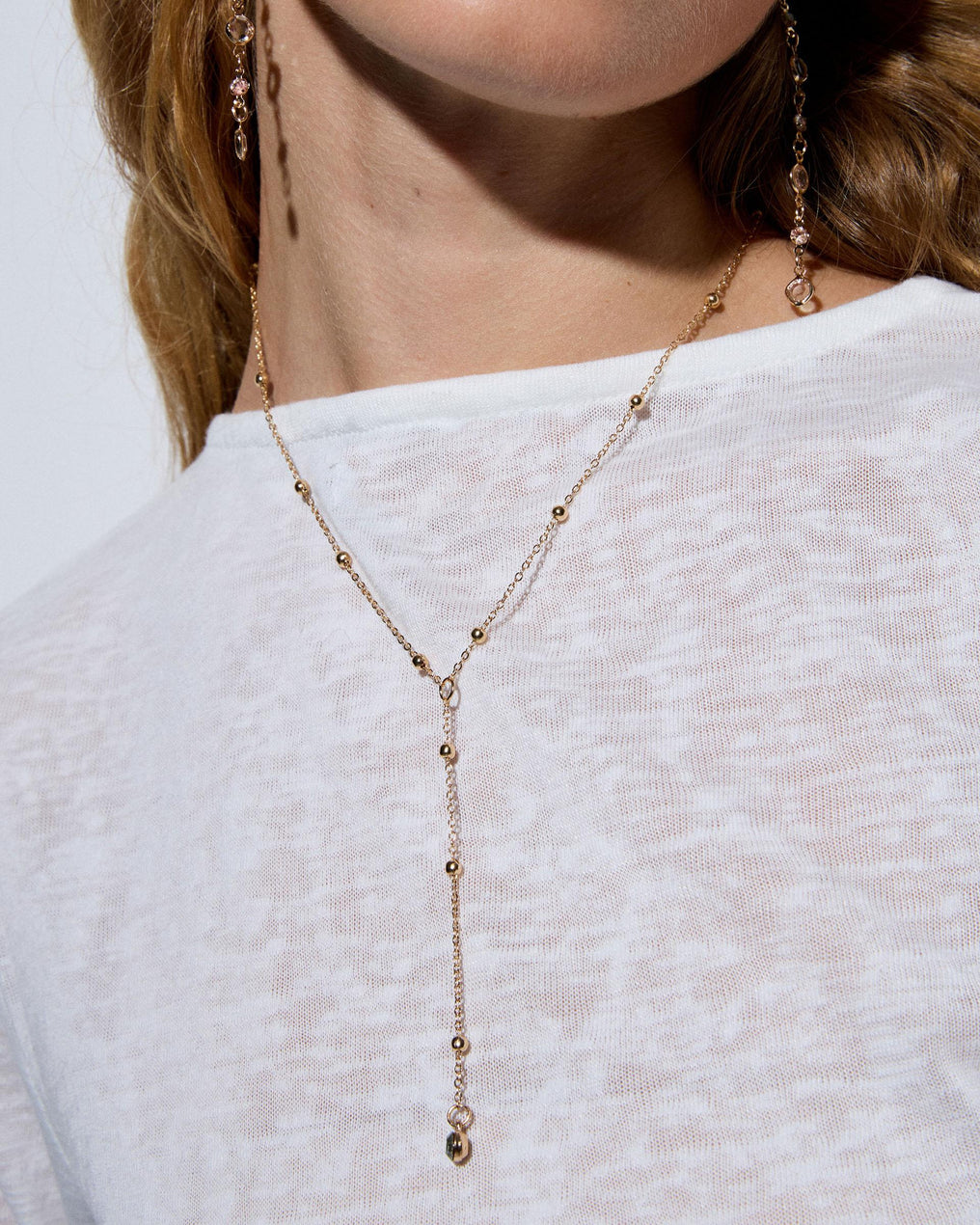 Collar Corbatero Circonita Oro