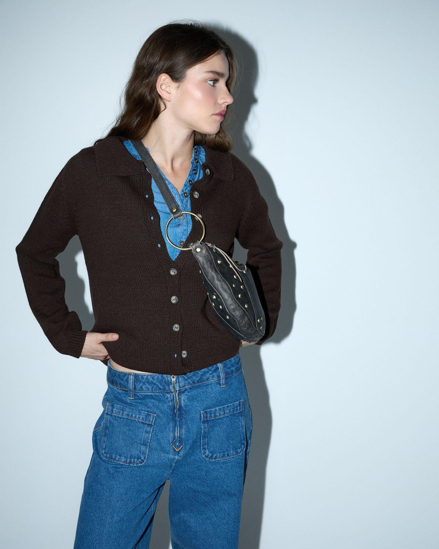 Light Blue Front Zip Jeans