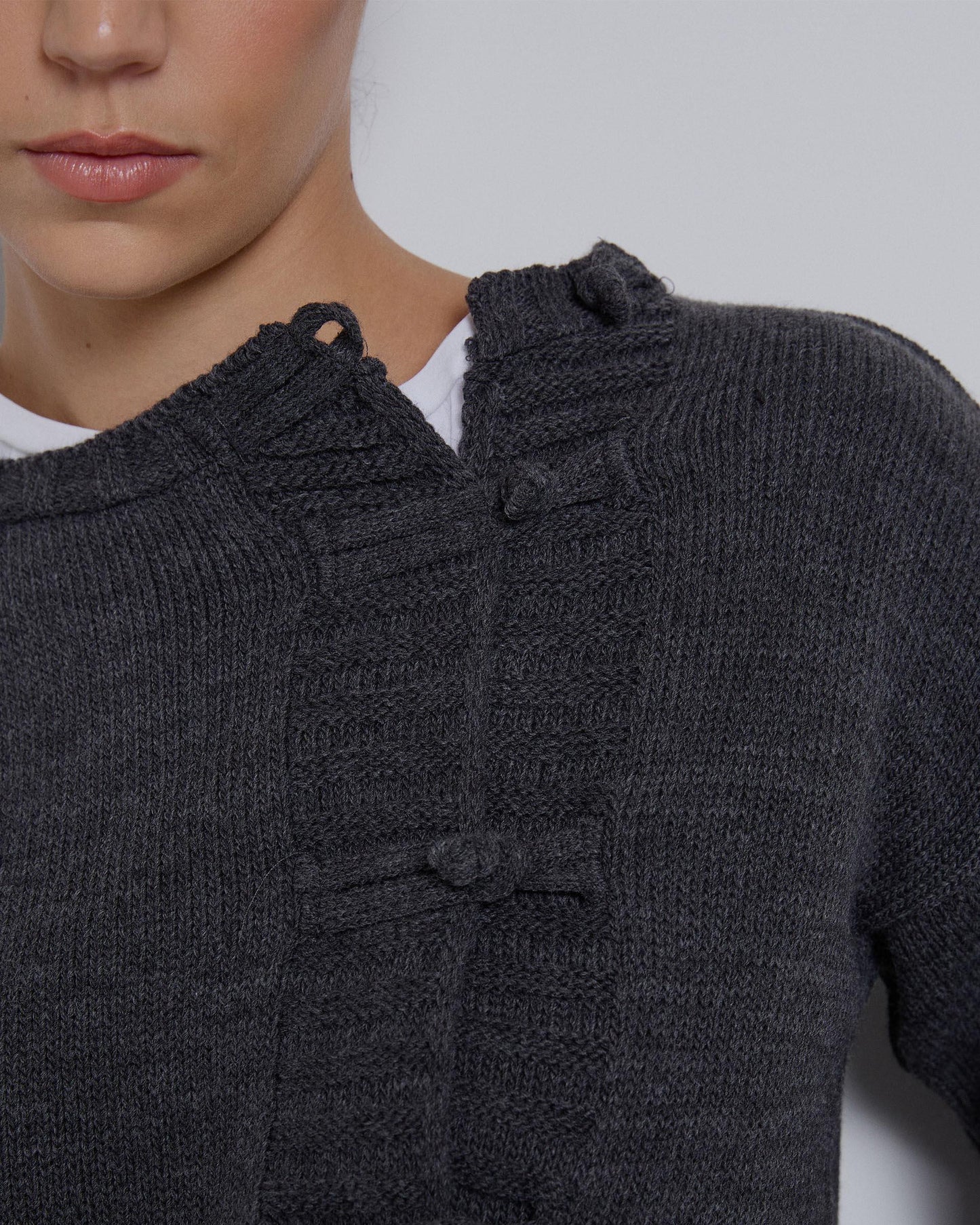 Casaco de malha japonesa antracite