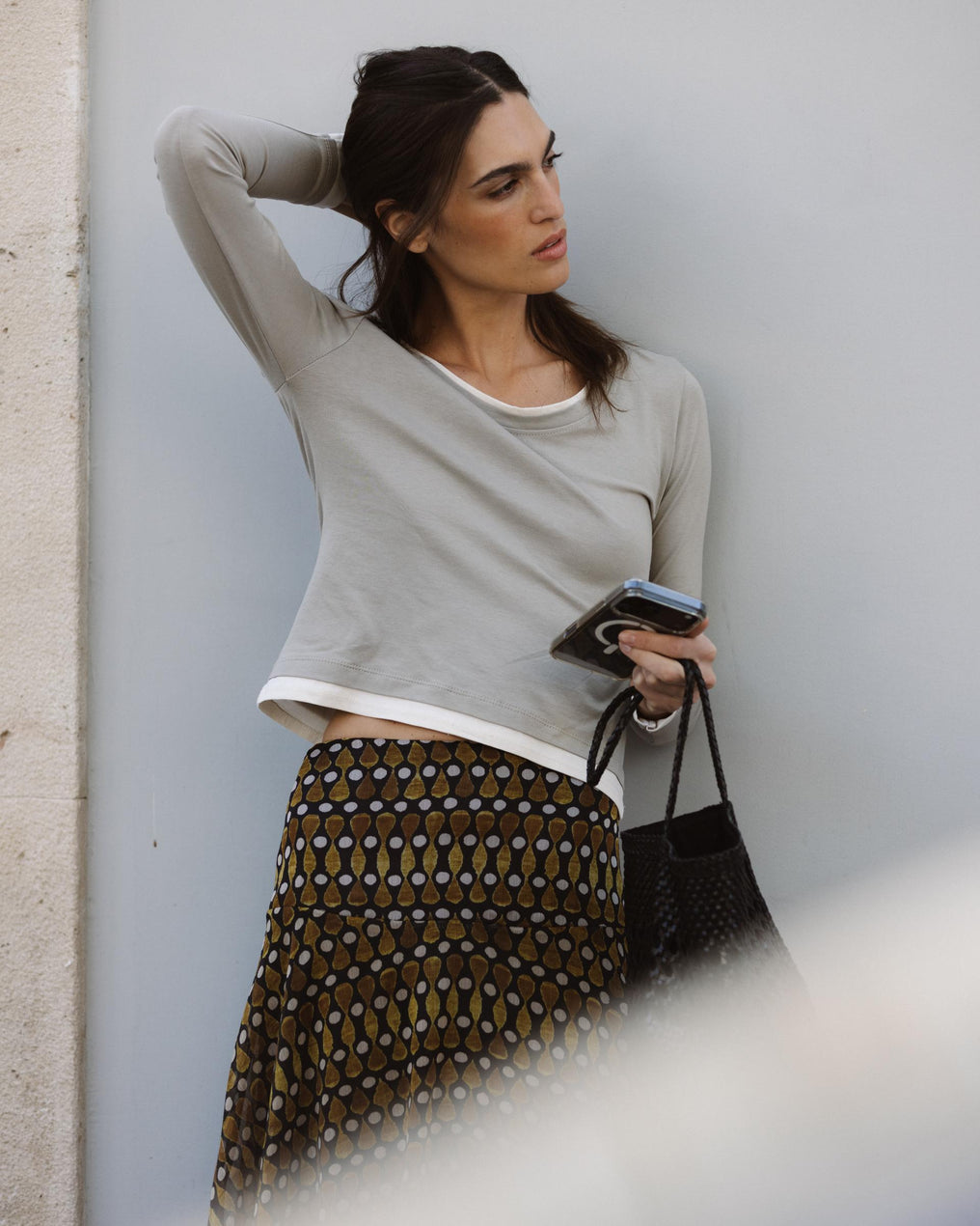 Camiseta Efecto Doble Taupe
