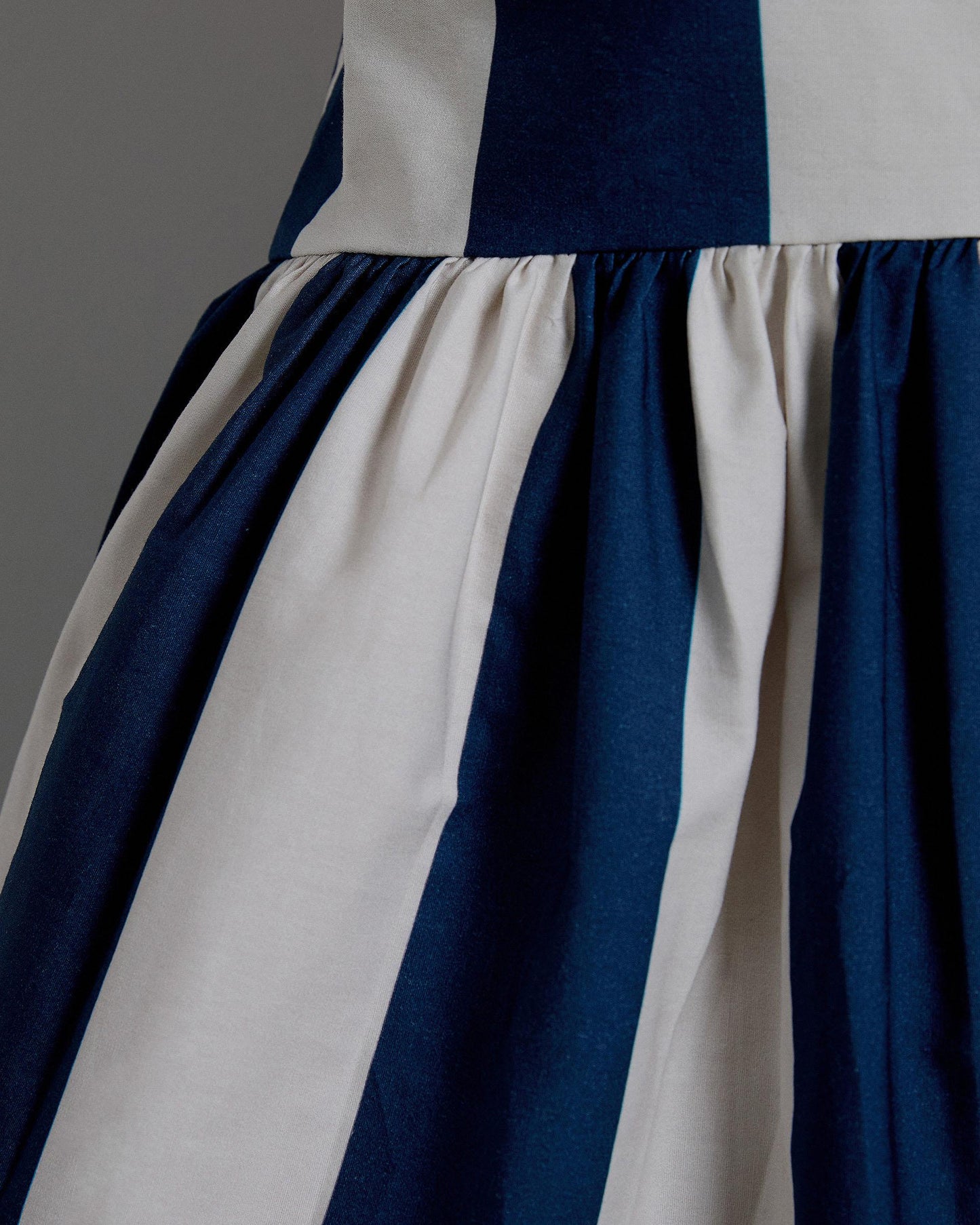 Long Skirt Yoke Dark Blue Stripes
