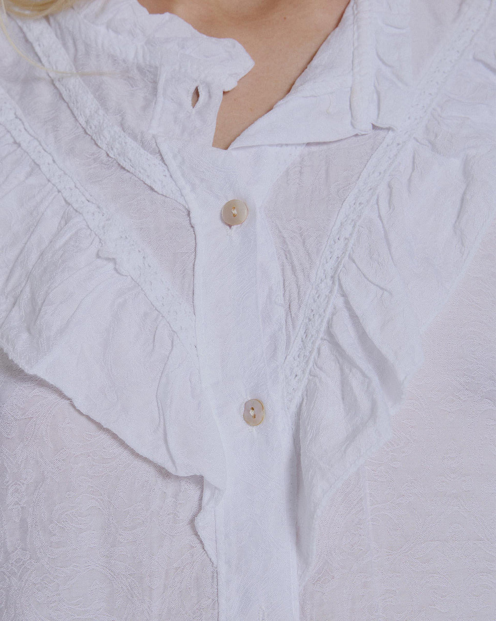 White Peak Ruffle Blouse