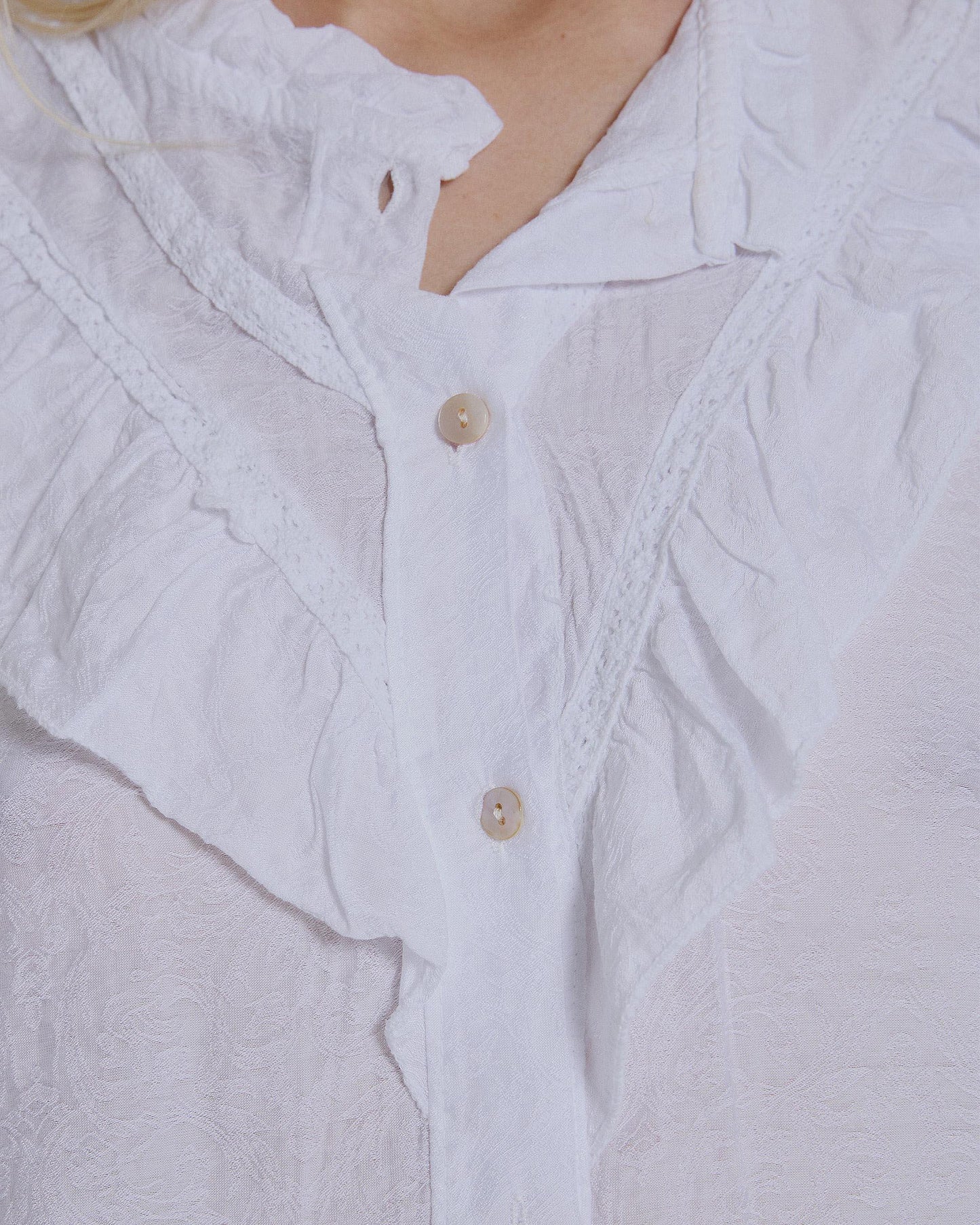 White Peak Ruffle Blouse