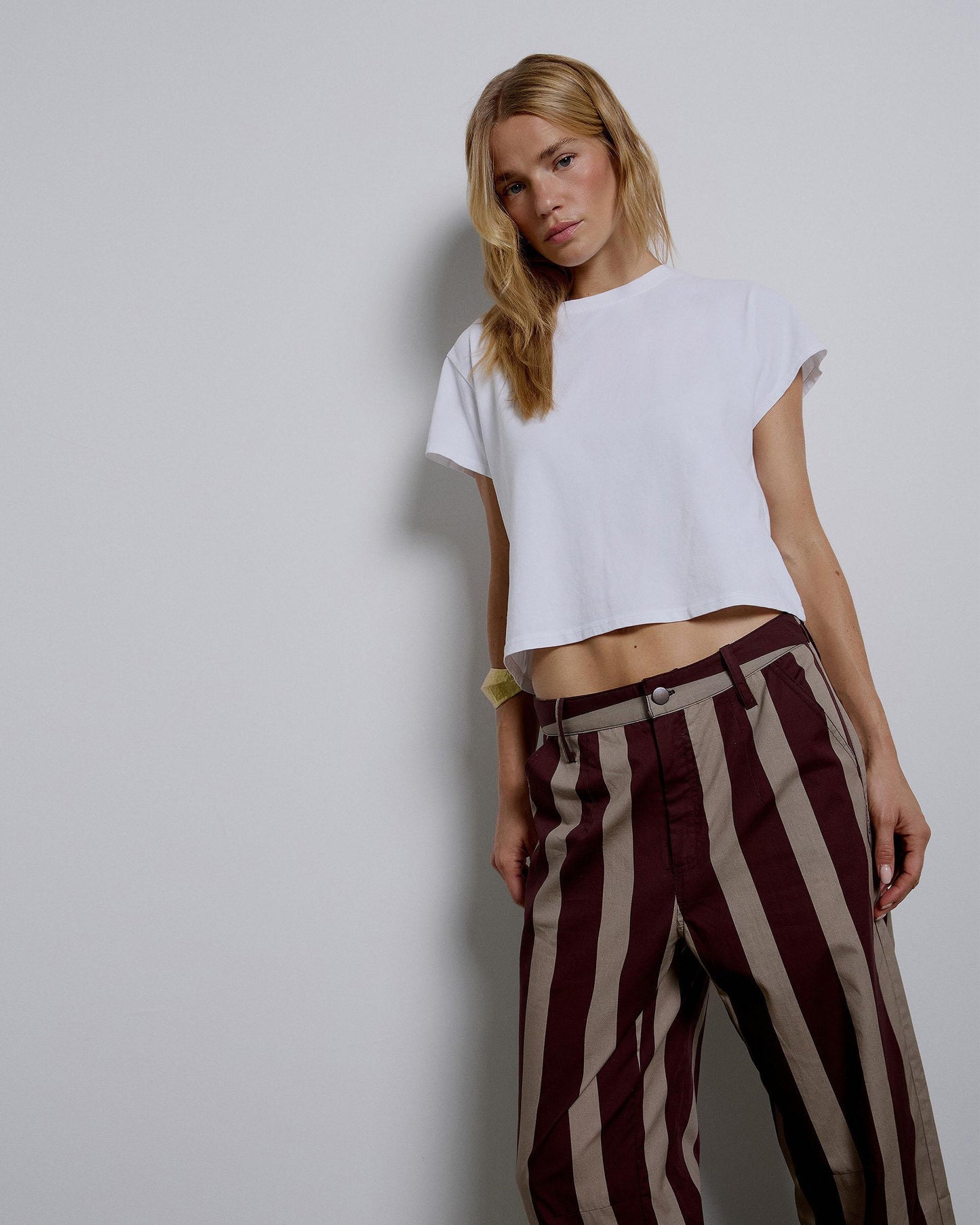 Long Brown Striped Pants