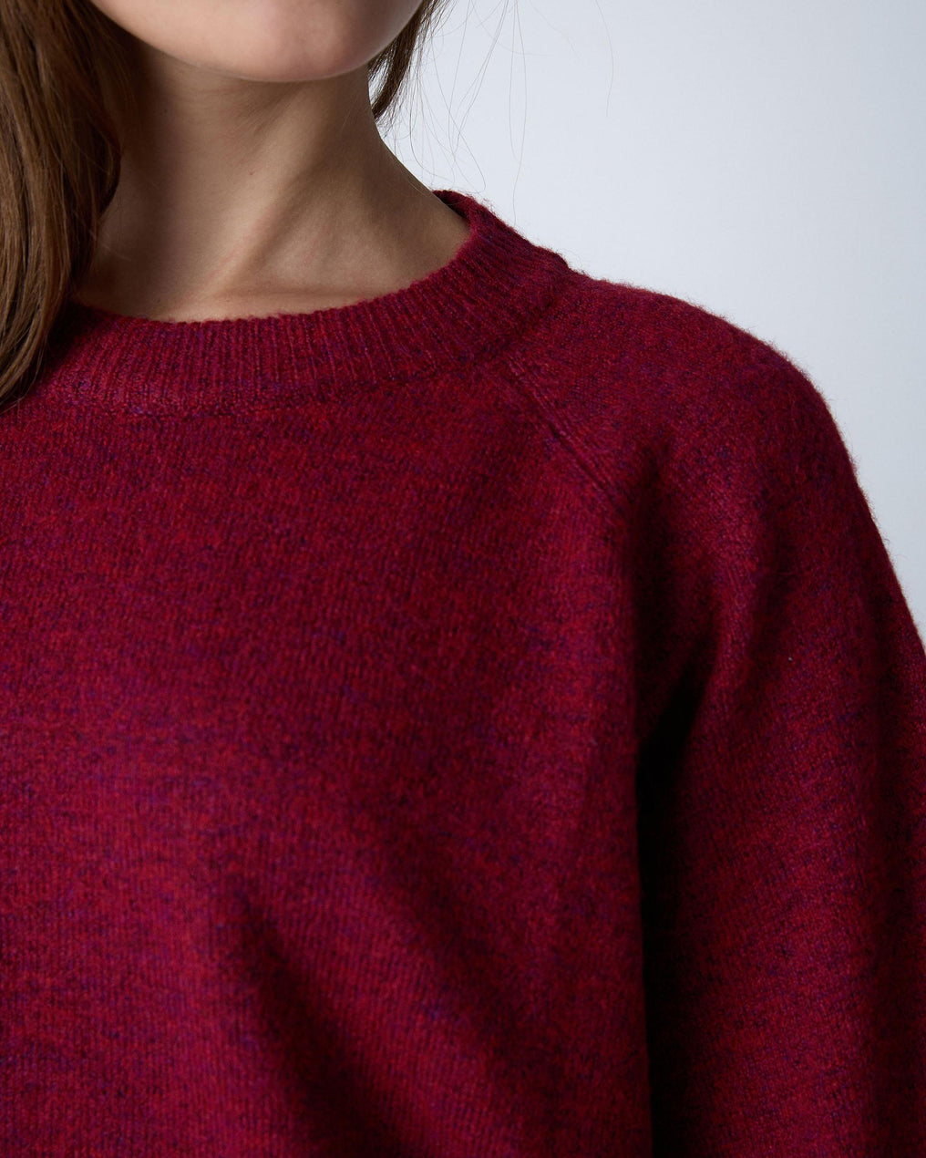 Jersey Cuello Redondo Granate