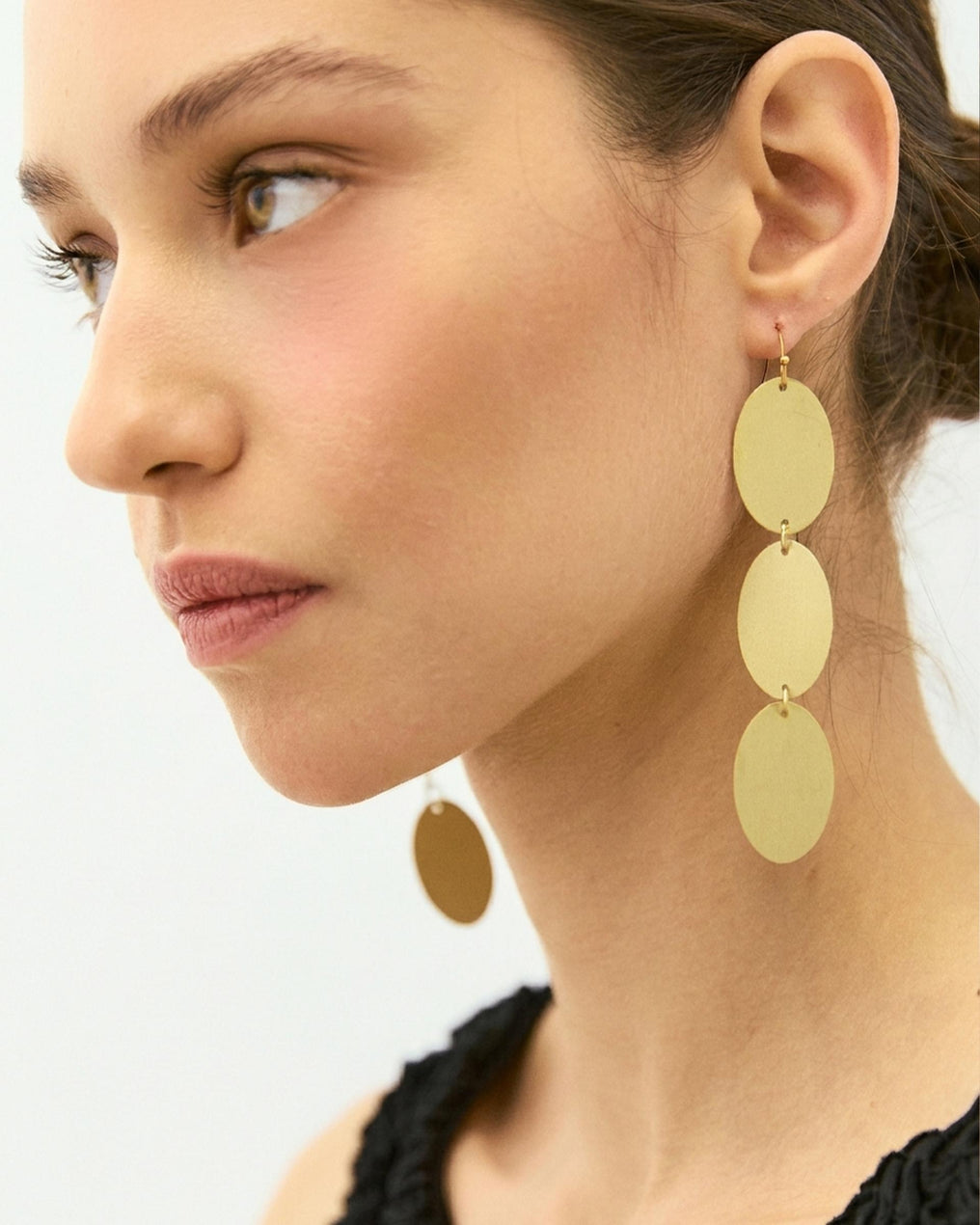 Pendientes Largos Óvalos Oro