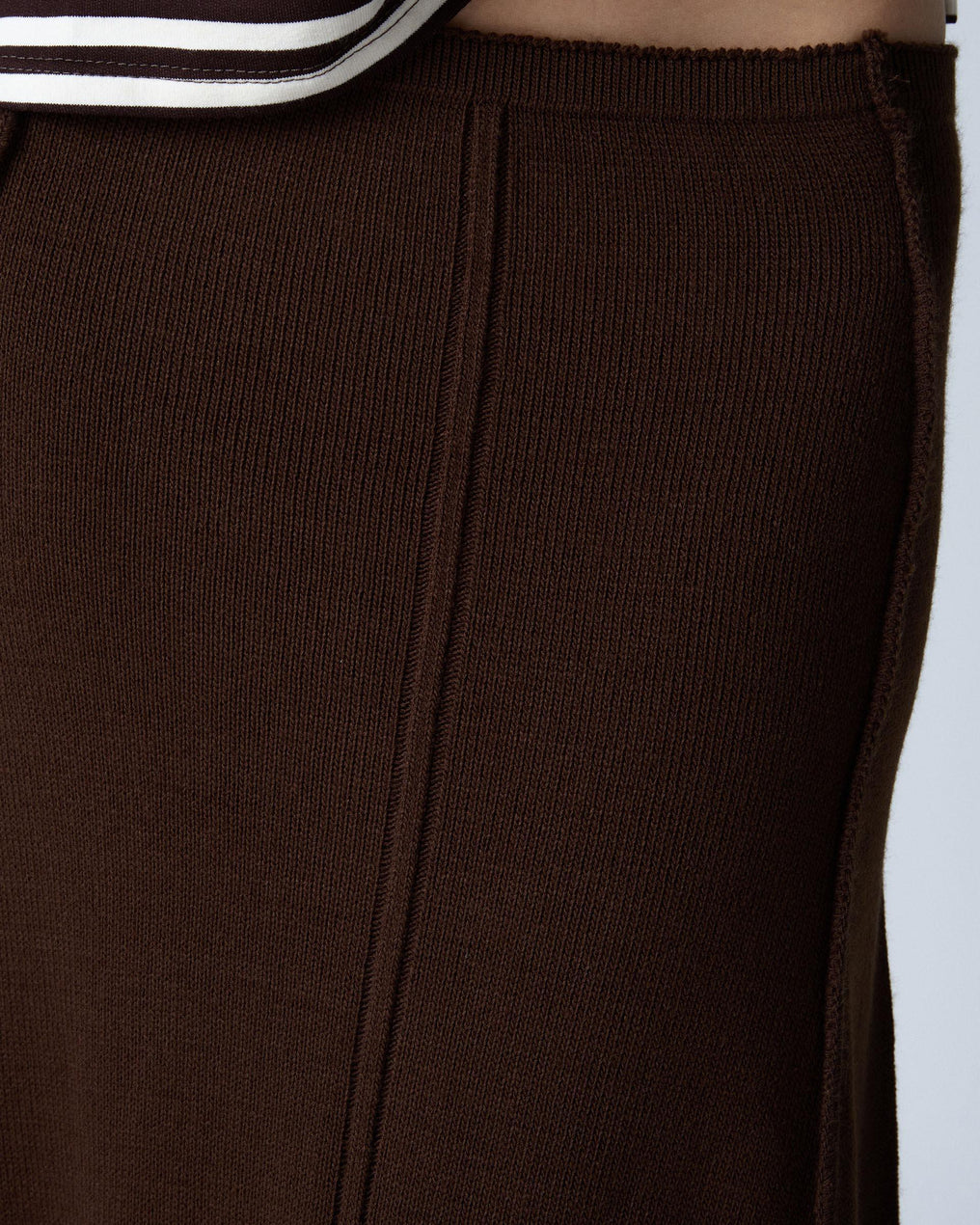 Brown Nerve Knit Skirt