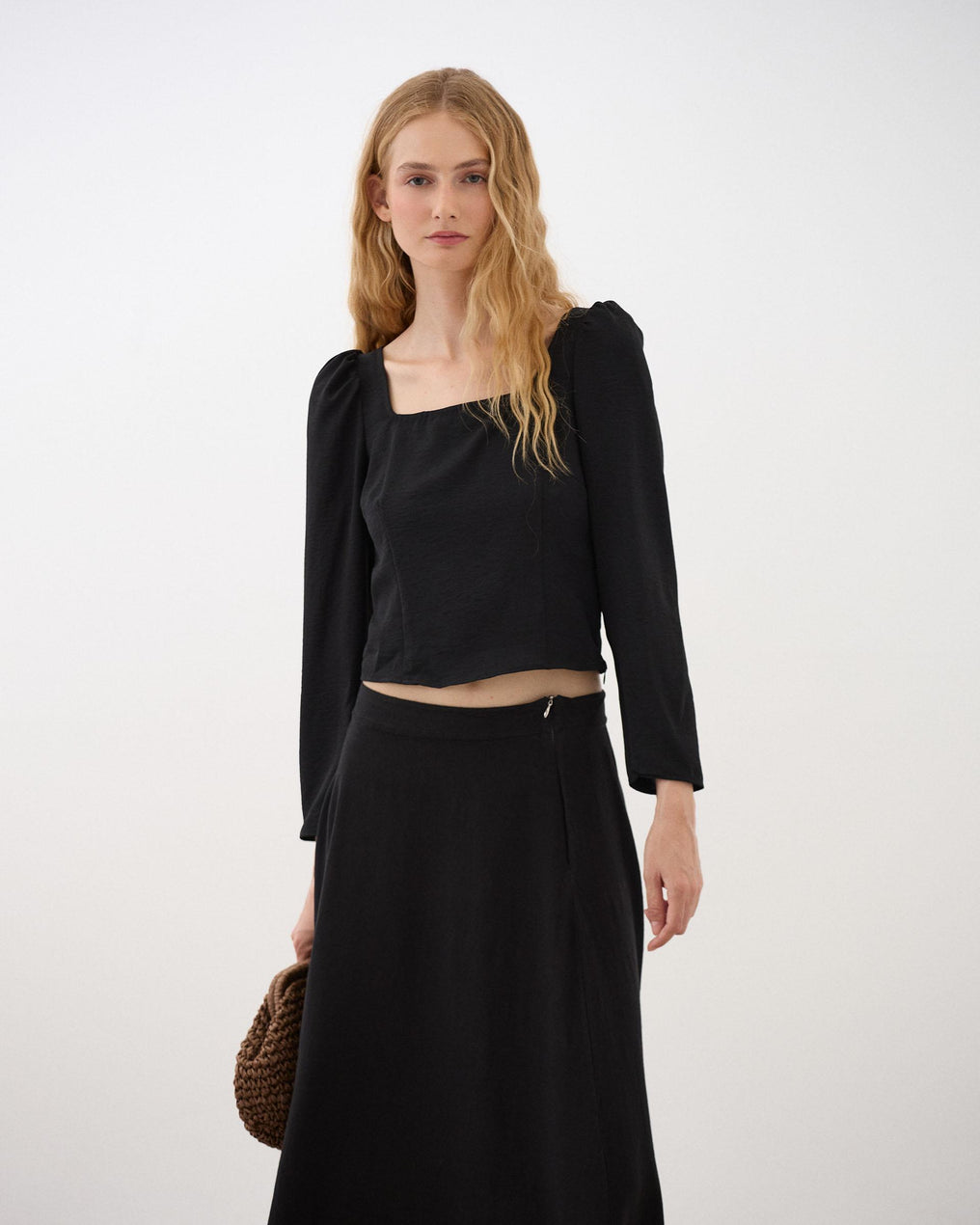 Blusa Decote Quadrado Preta