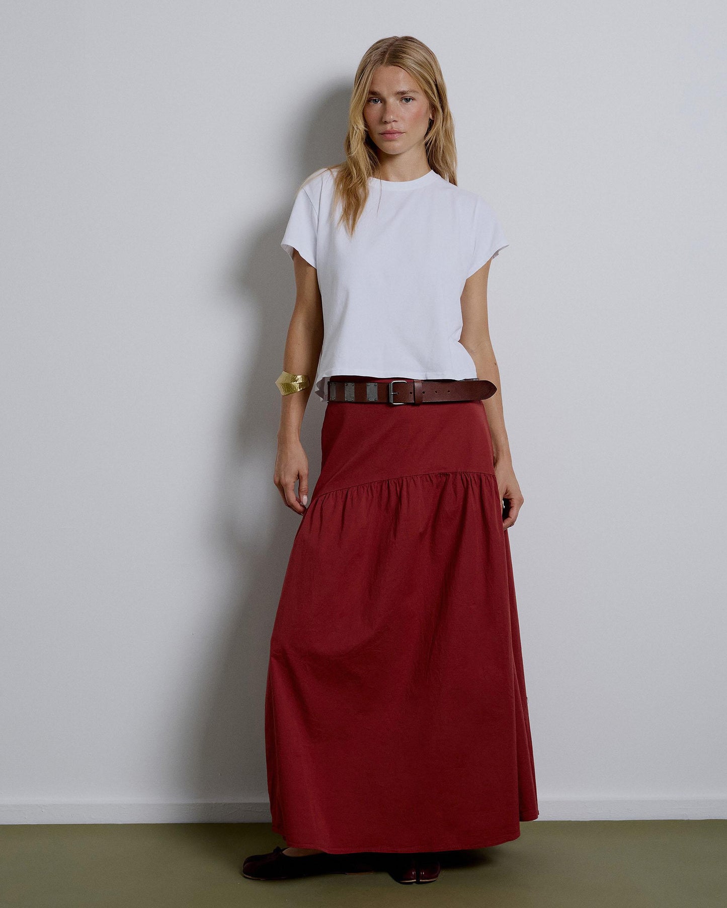 Long Skirt with Tile Yoke