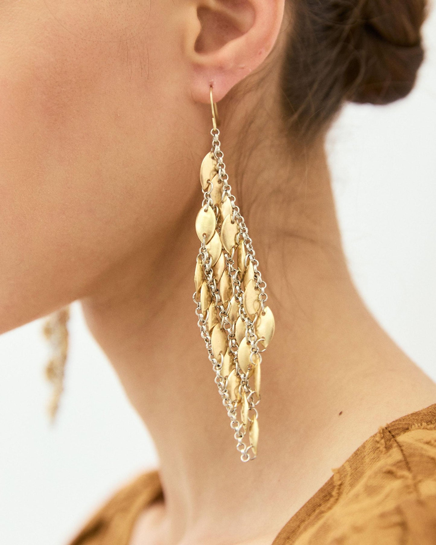 Pendientes Mezcla Malla Oro