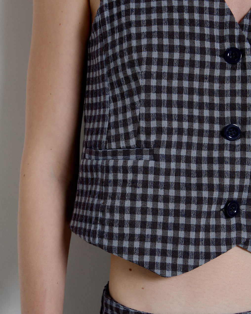 Chaleco Sastre Cuadros Azul