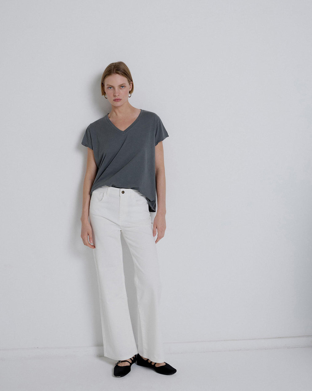 Camiseta Básica Manga Corta Gris