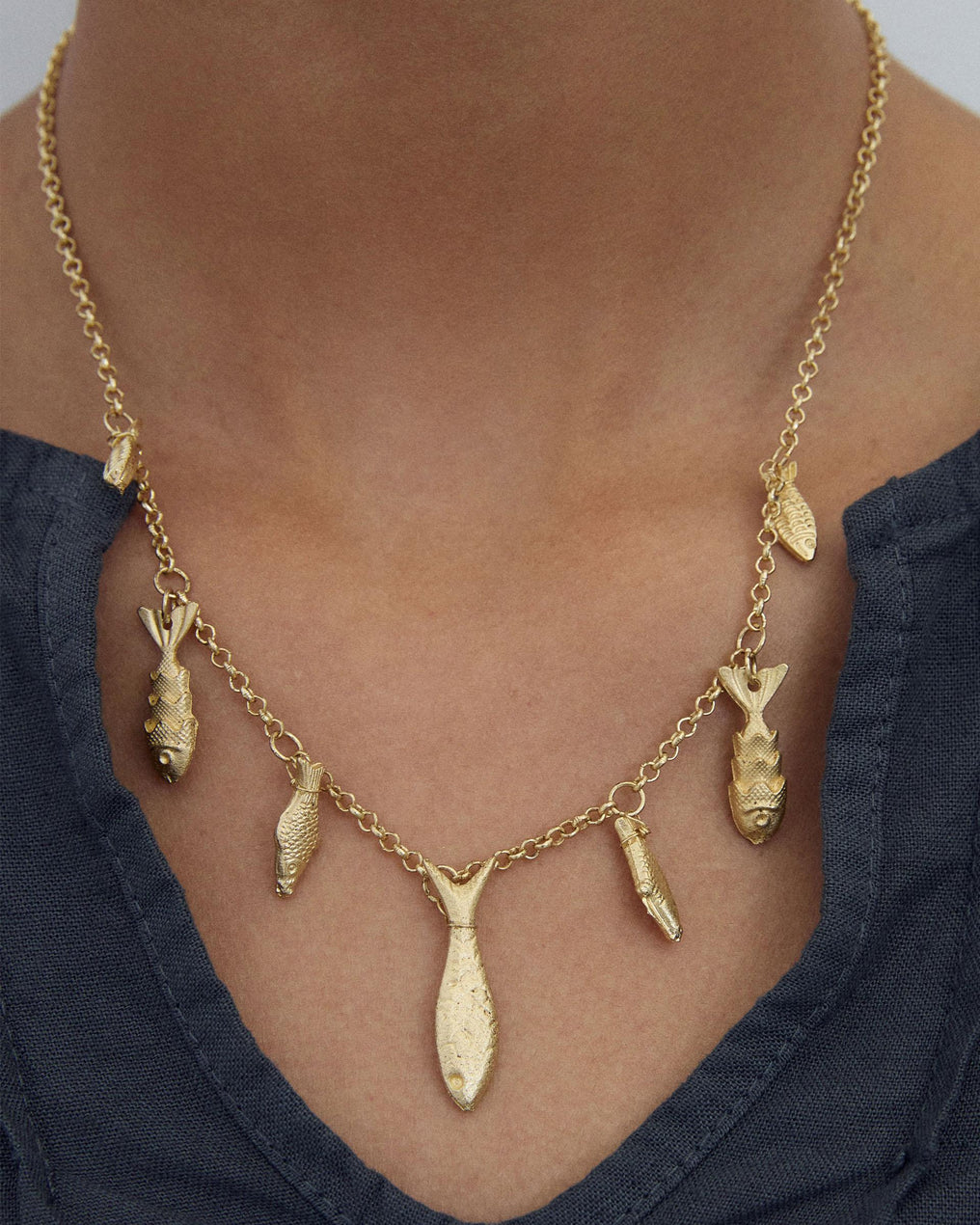 Collier Poissons Doré