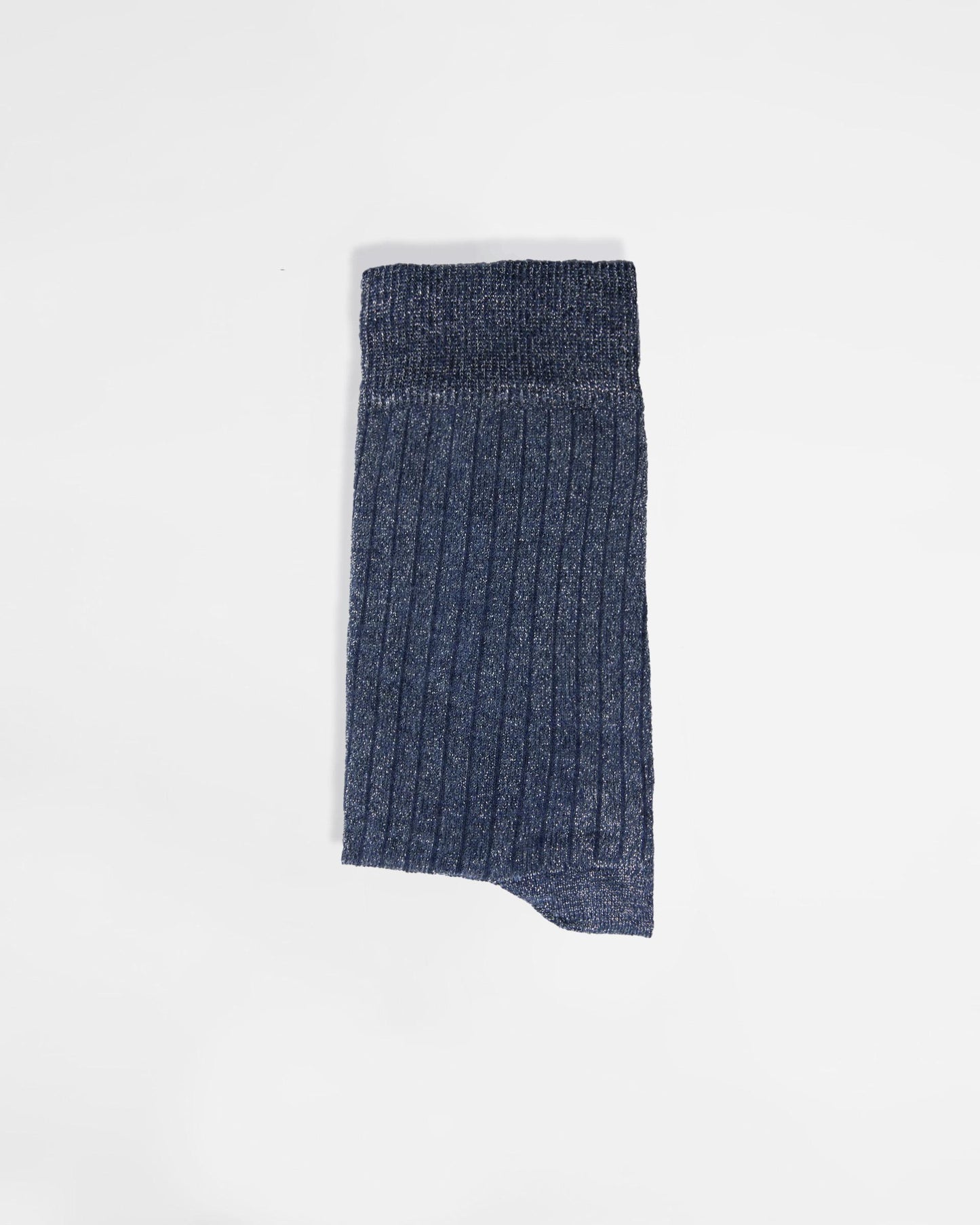 Dark Blue Lurex Mid-Calf Socks