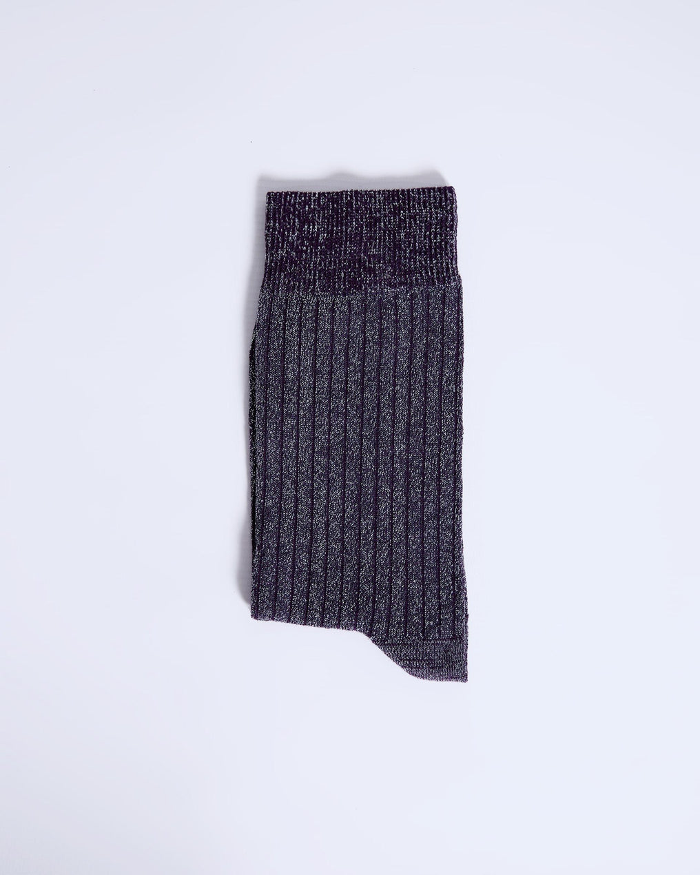 Purple Lurex Mid-Calf Socks