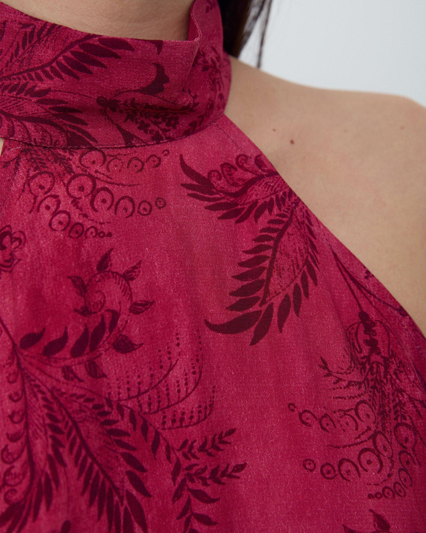 Top Halter Estampado Fúcsia